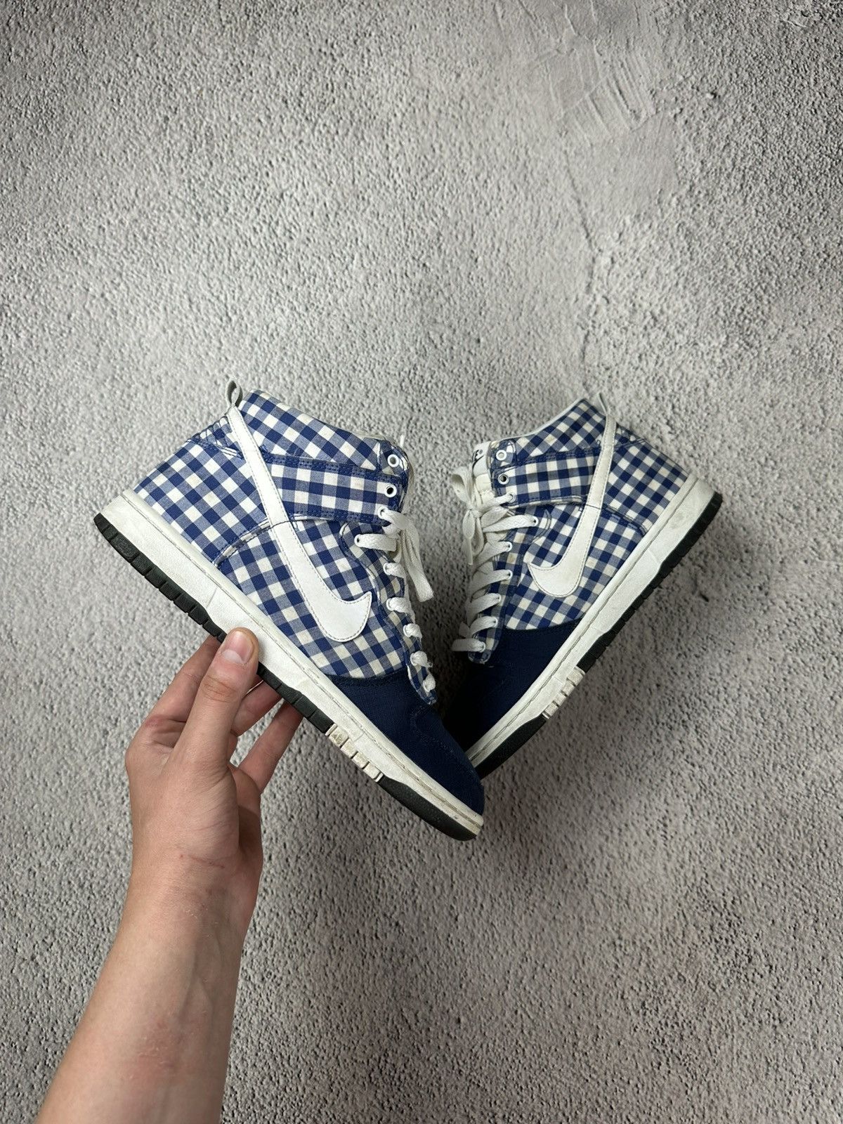 Nike Nike Dunk High VNTG Gingham Navy Check 2009 Size US 8 / IT 38 - 1 Thumbnail