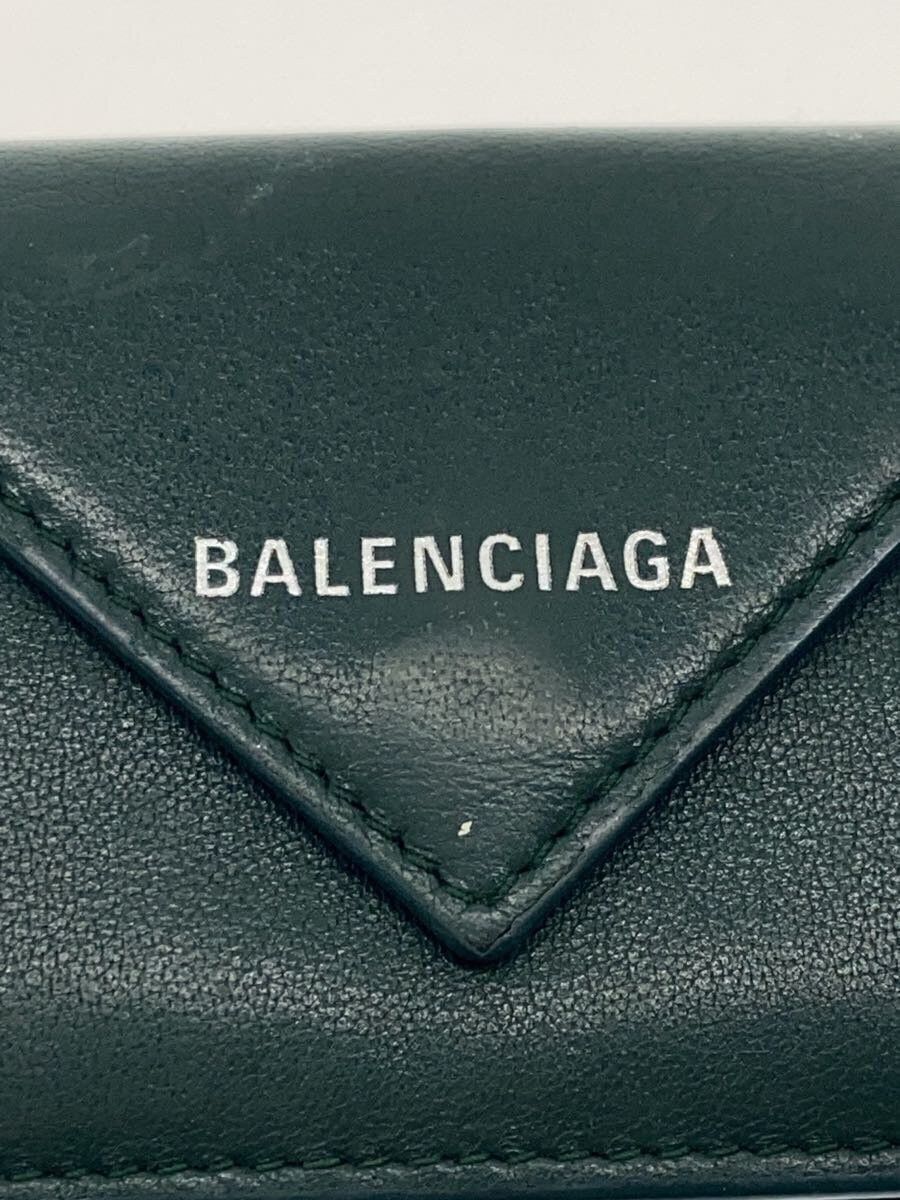 Balenciaga Balenciaga Leather Tri-Fold Wallet Green Size ONE SIZE - 3 Thumbnail