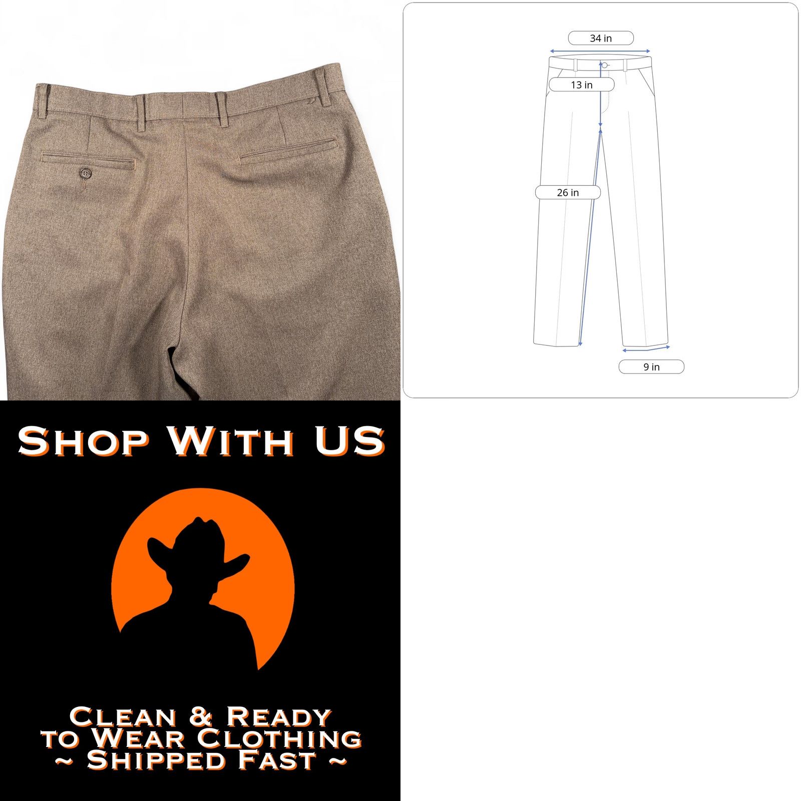 Levi's VINTAGE Levi's Pants Mens 34x26 Brown Dress Slacks Polyester 80s Action Slacks Straight Front Pockets Rise 13in Mens Size US 34 / EU 50 - 8 Thumbnail