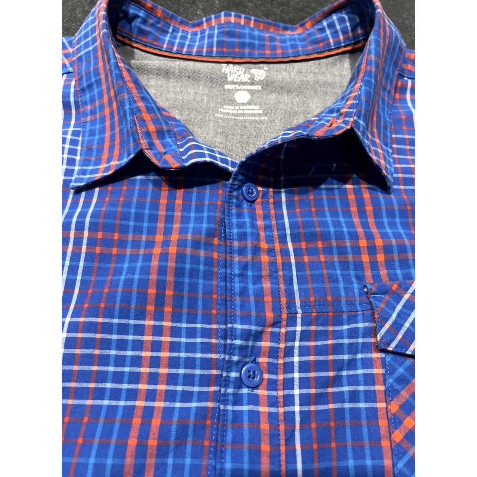 Mountain Hardwear VINTAGE Mountain Hardwear Shirt Mens 2XL Button-Up Short Sleeve Plaid Pocket Outdoor blue Button-Down Collar Size US XXL / EU 58 / 5 - 6 Thumbnail