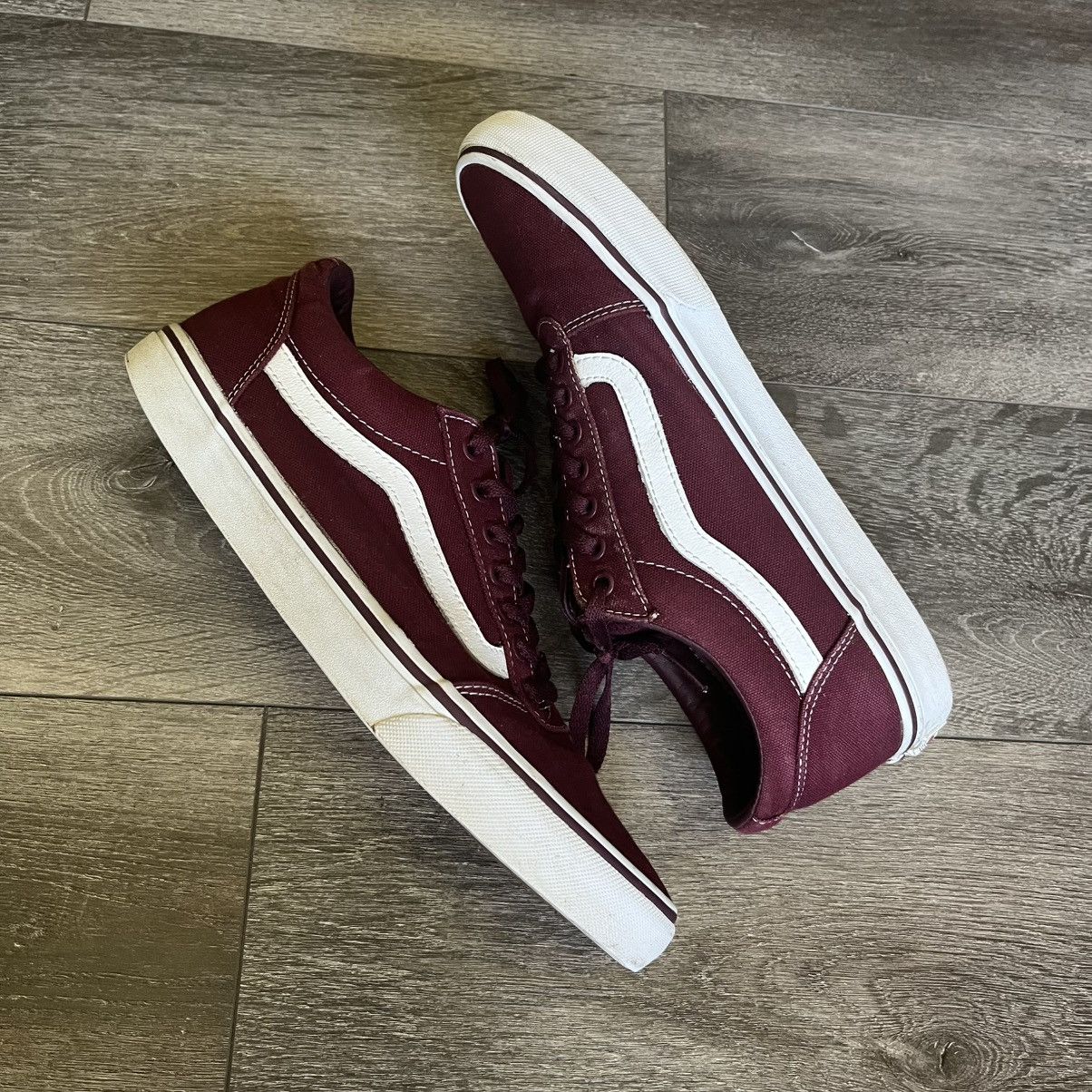 Vans × Vintage Vans Old Skool Low Skate Shoes Burgundy Maroon & White 11.5 Size US 11.5 / EU 44-45 - 2 Thumbnail