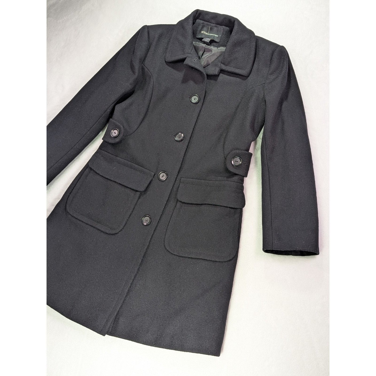 Other × Victoria's Secret VTG 90s Size 4P Black 100% Wool Mid-Length Pea Coat Size S / US 4 / IT 40 - 3 Thumbnail