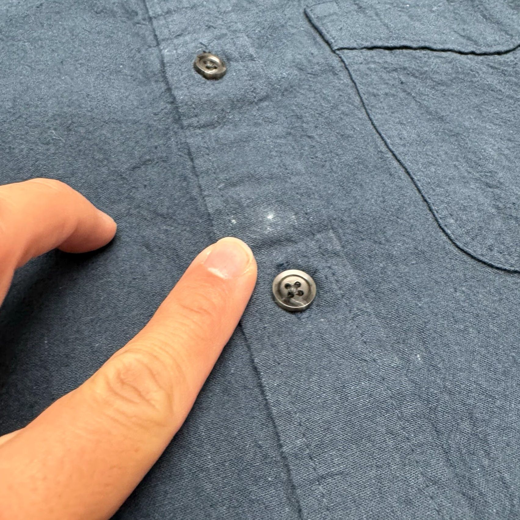 Flint And Tinder Flint and Tinder Shirt Men Blue Short Sleeve Button-Up Cotton Linen Blend M Size US 31 - 2 Thumbnail