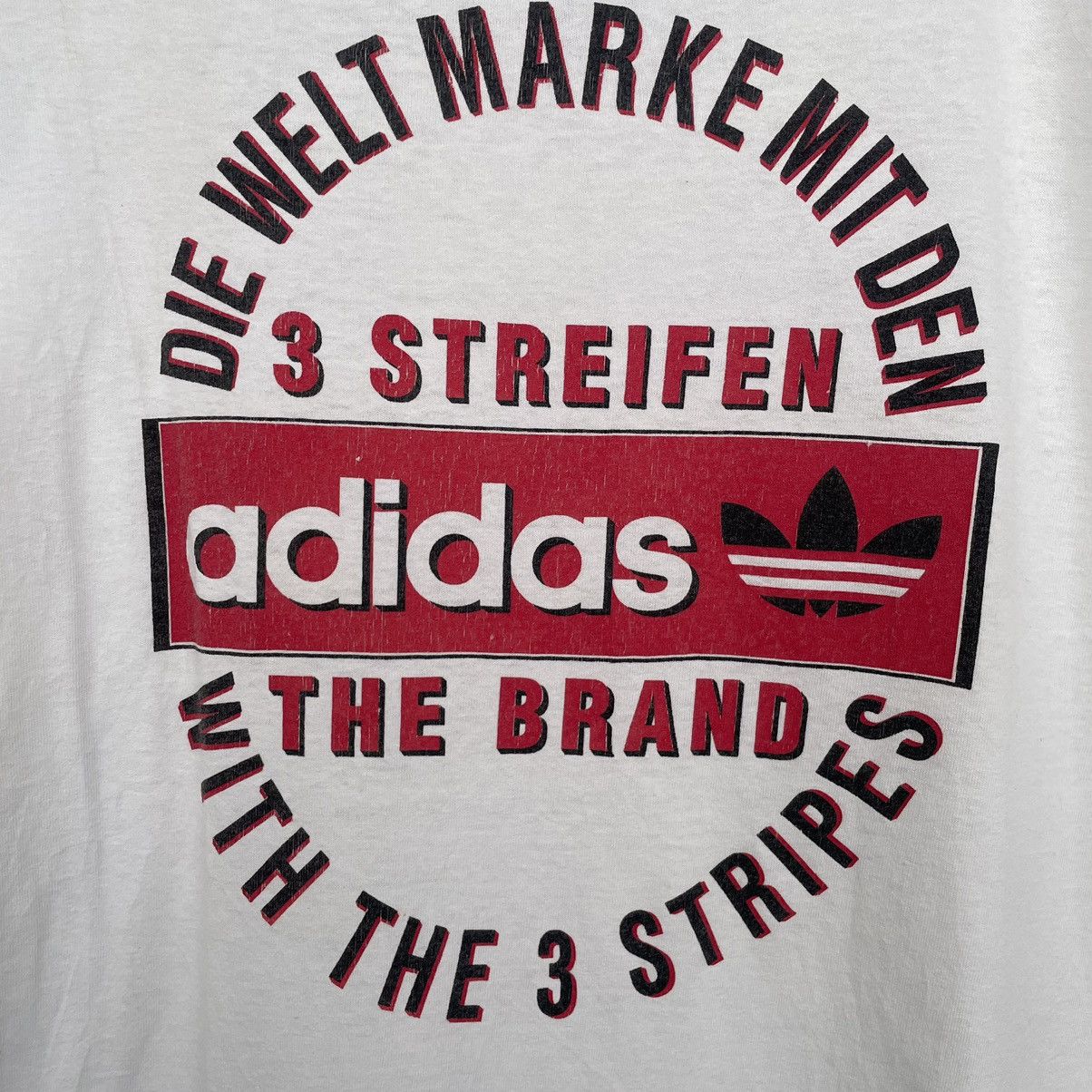 Adidas × Vintage Vintage 1990s Adidas 3 Stripes Backhit Tee Made in USA Size US M / EU 48-50 / 2 - 2 Thumbnail