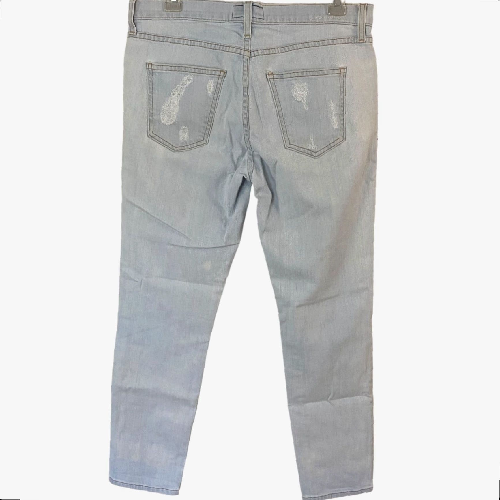 Vintage Current/Elliot The Fling Straight Leg Jeans Distressed Light Denim Women Size 26 Blue Cotton Blend Stretch 5-Pocket Jeans Womens Size 26" / US 2 / IT 38 - 3 Thumbnail