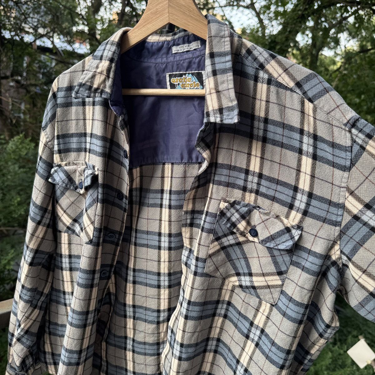 Vintage Thrashed Faded Distressed Plaid Flannel Shirt ERD Grunge Size US XL / EU 56 / 4 - 4 Thumbnail