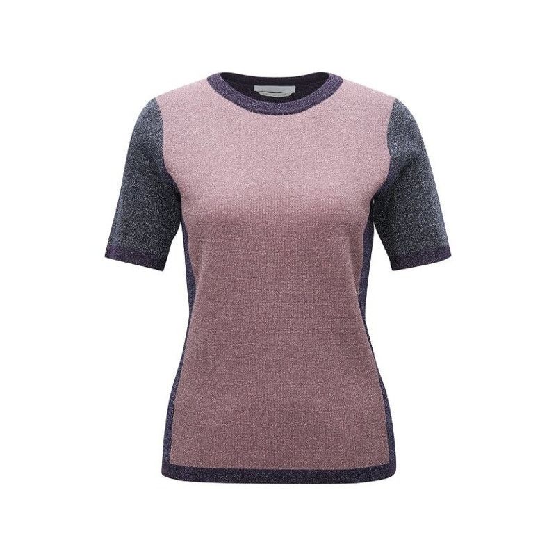 Hugo Boss HUGO BOSS Colorblock Top Sweater Pink Purple Black Metallic Size L / US 10 / IT 46 - 1 Thumbnail