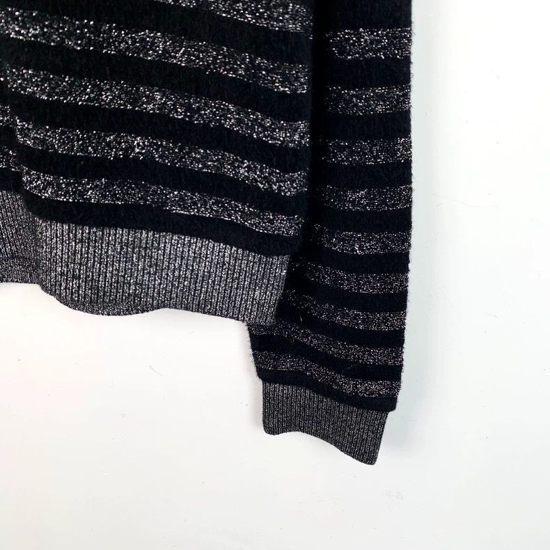 Saint Laurent Paris Saint Laurent Paris Black striped knitted sweater-2505 Size US M / EU 48-50 / 2 - 4 Thumbnail