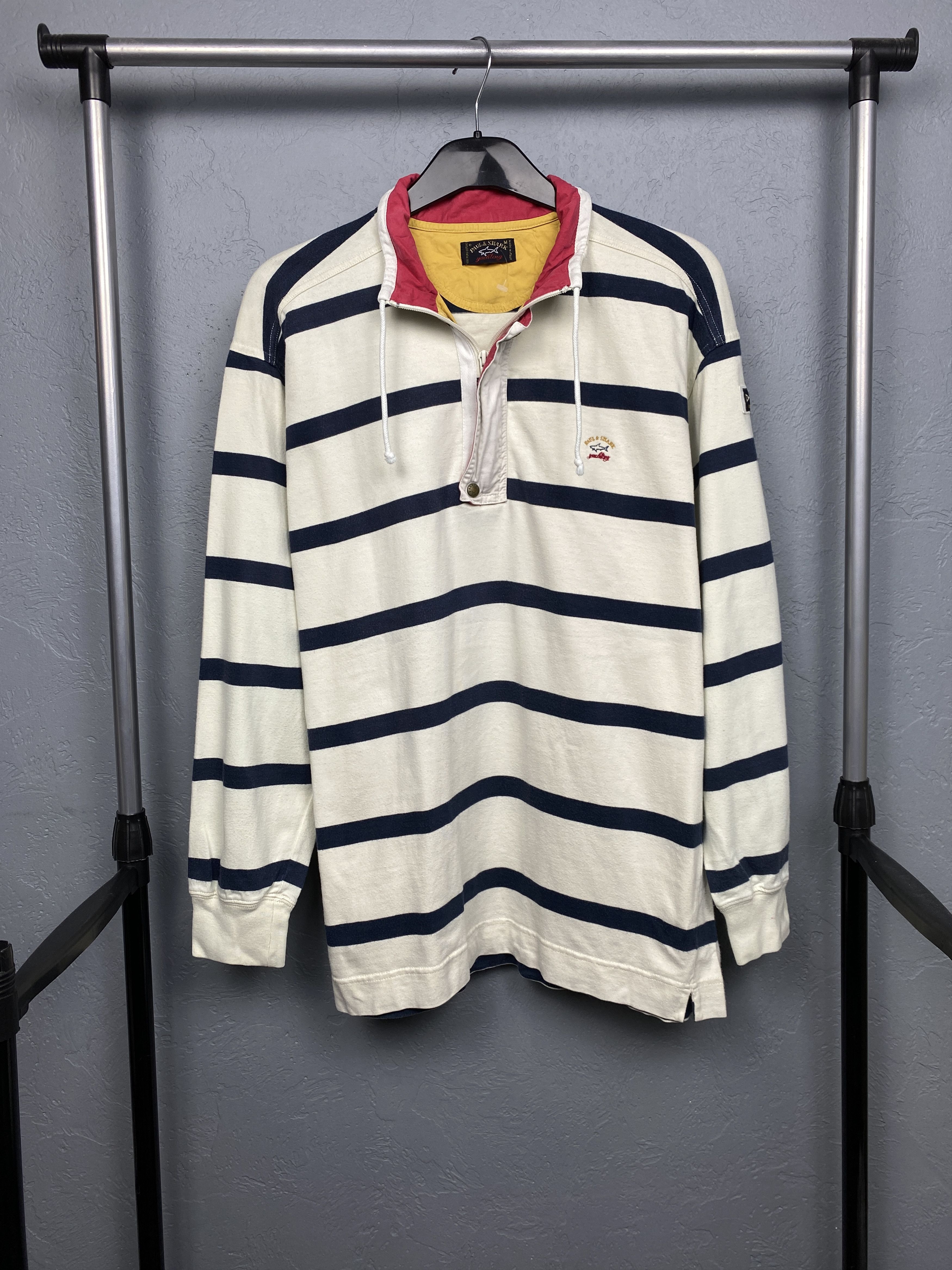Paul & Shark Paul & Shark Vintage Mens Striped 1\4 Zip Sweatshirt Size US M / EU 48-50 / 2 - 1 Thumbnail