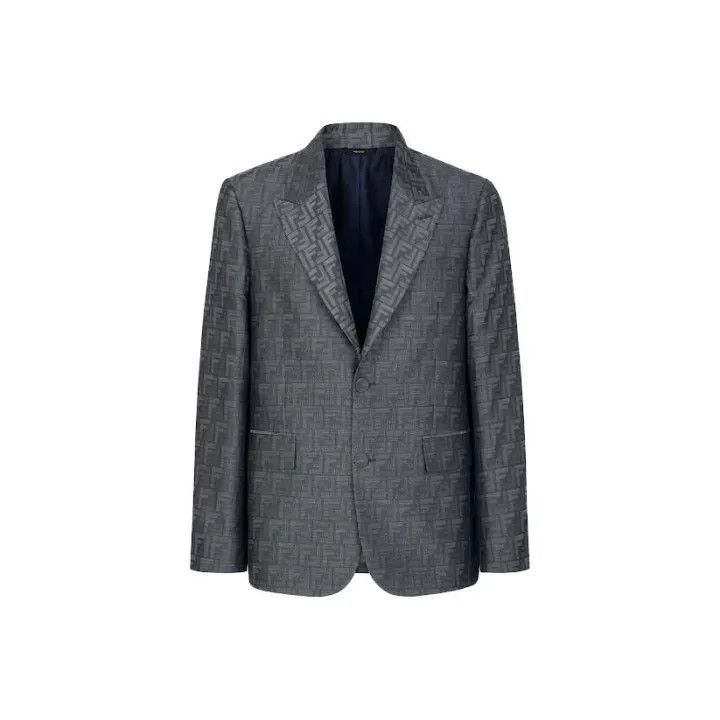 Fendi Logo Print Long Sleeve Suit Jacket -2507
