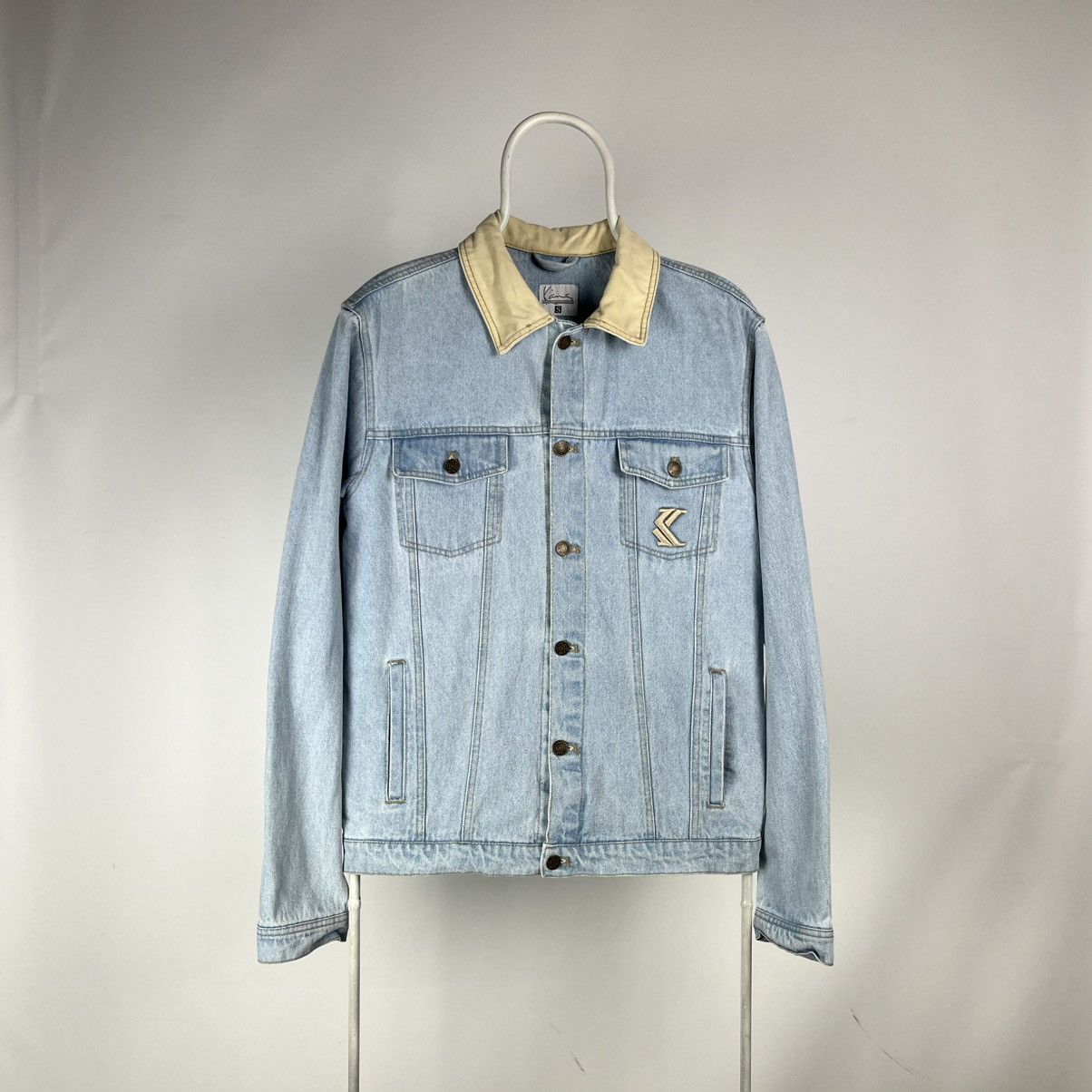 Karl Kani KARL KANI Blue Denim Overshirt Sherpa Jacket Size Small Size US S / EU 44-46 / 1 - 2 Thumbnail