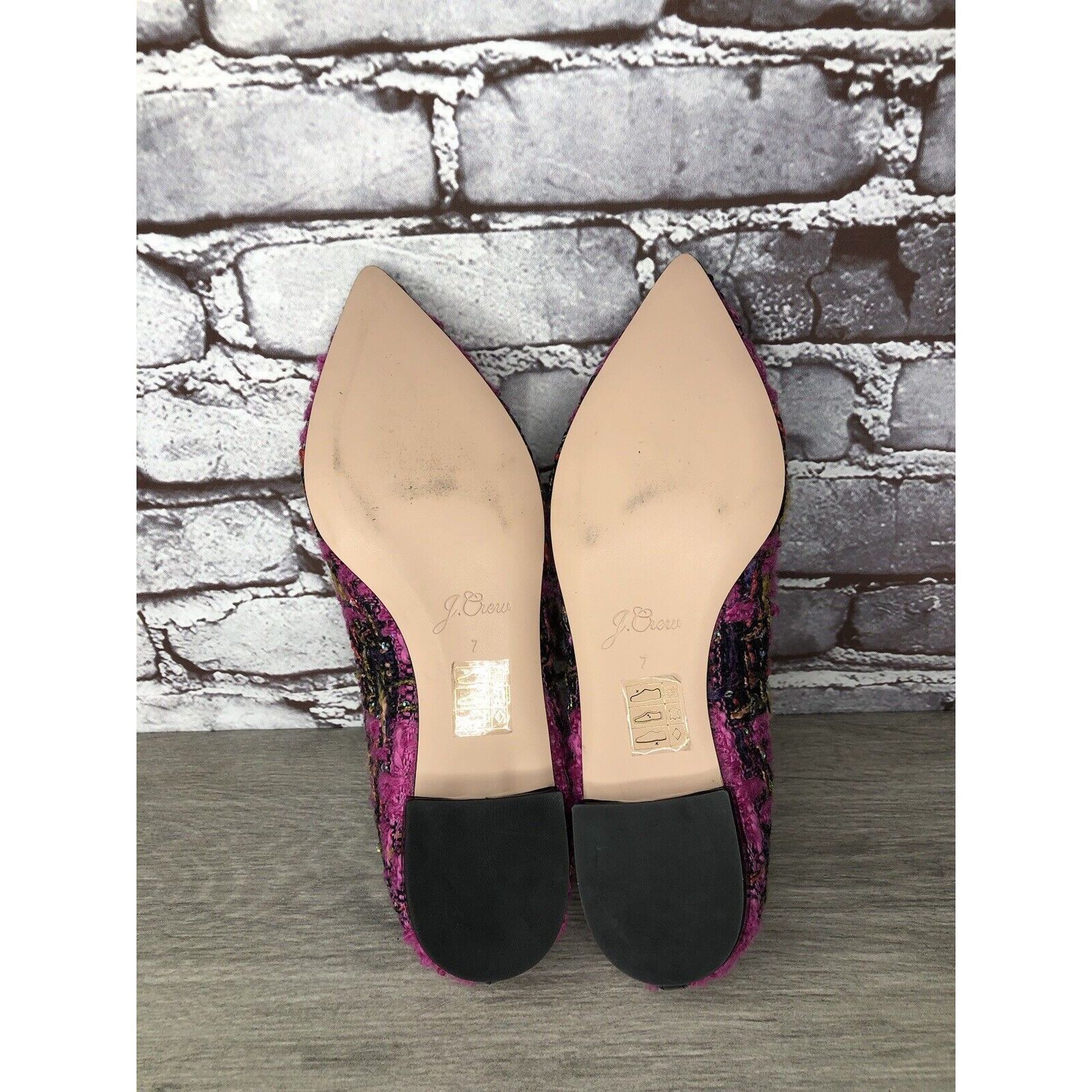 J.Crew J. Crew K2904 Pink Fresh Berry Tweed Pointed Toe Flats Women Size US 7 / IT 37 - 14 Thumbnail