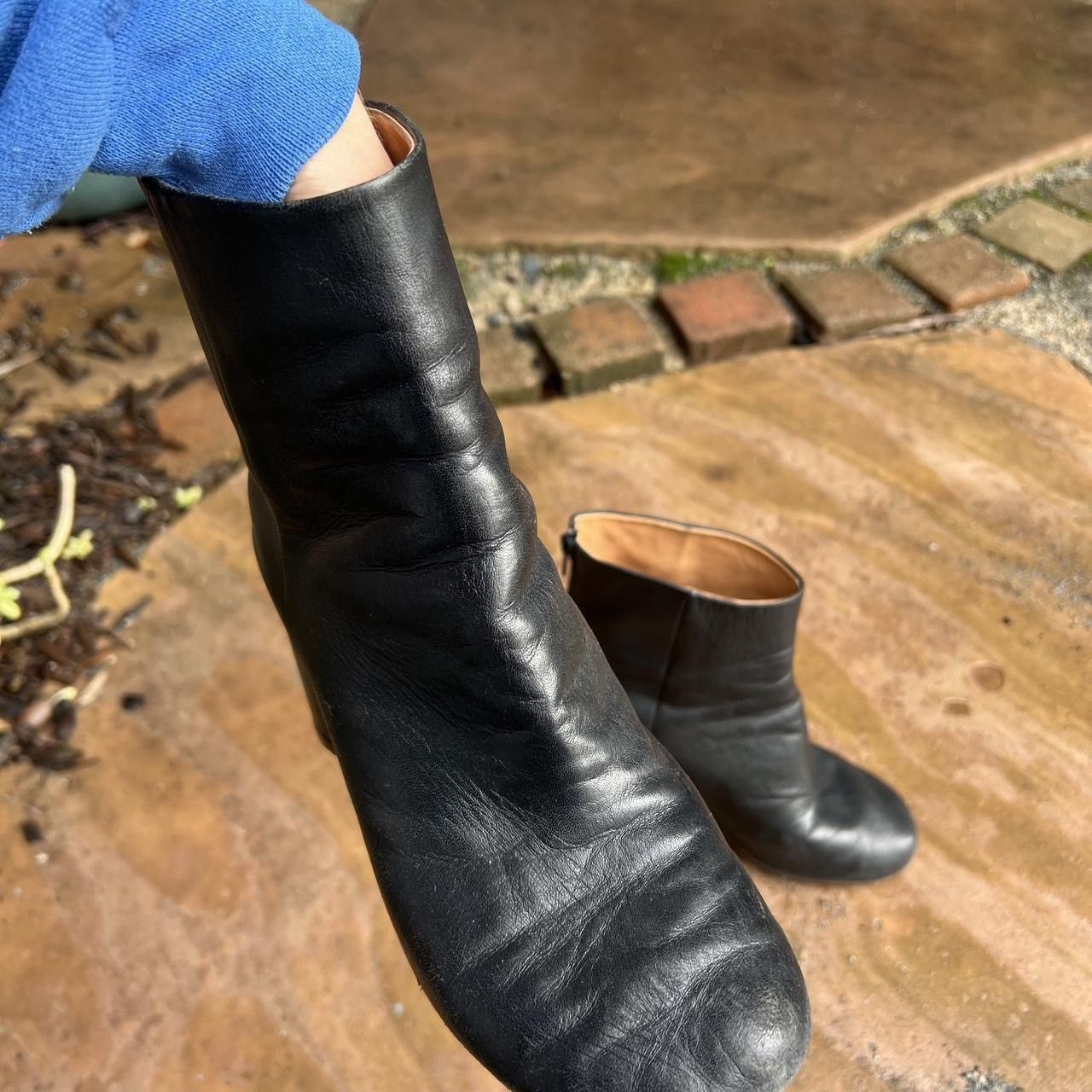 Maison Margiela Maison Margiela Black Leather Ankle Boots – Size 38 Size US 8 / IT 38 - 5 Thumbnail
