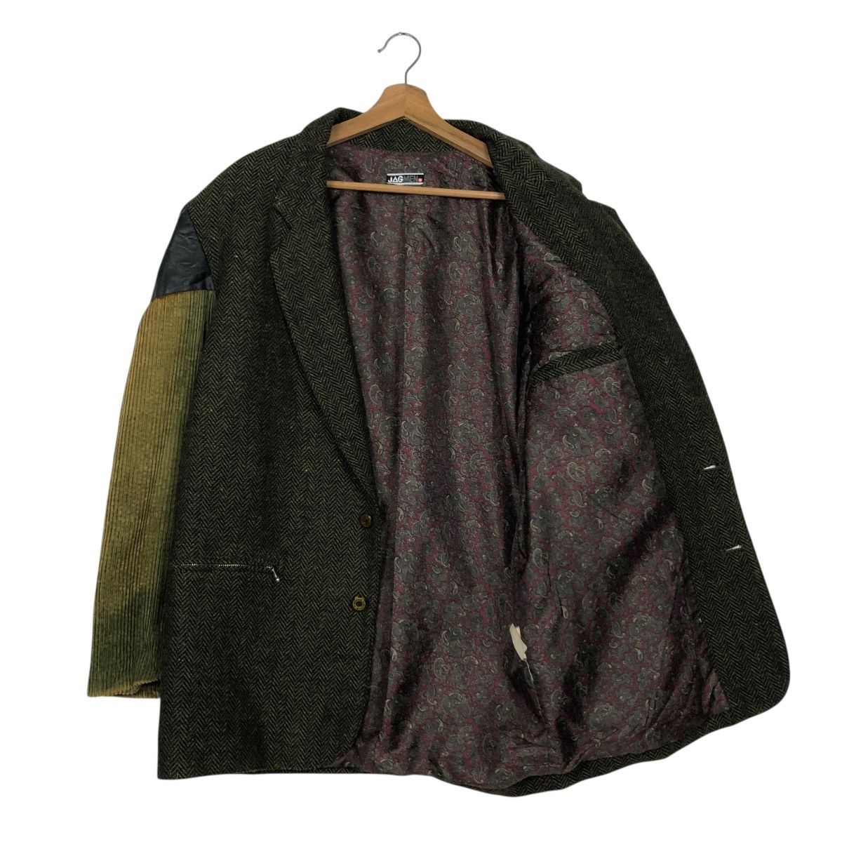 Japanese Brand 🔥VINTAGE PATCH WORK LEATHER WOOL JACKET JAGMEN ISSEY MIYAKE Size US M / EU 48-50 / 2 - 13 Thumbnail