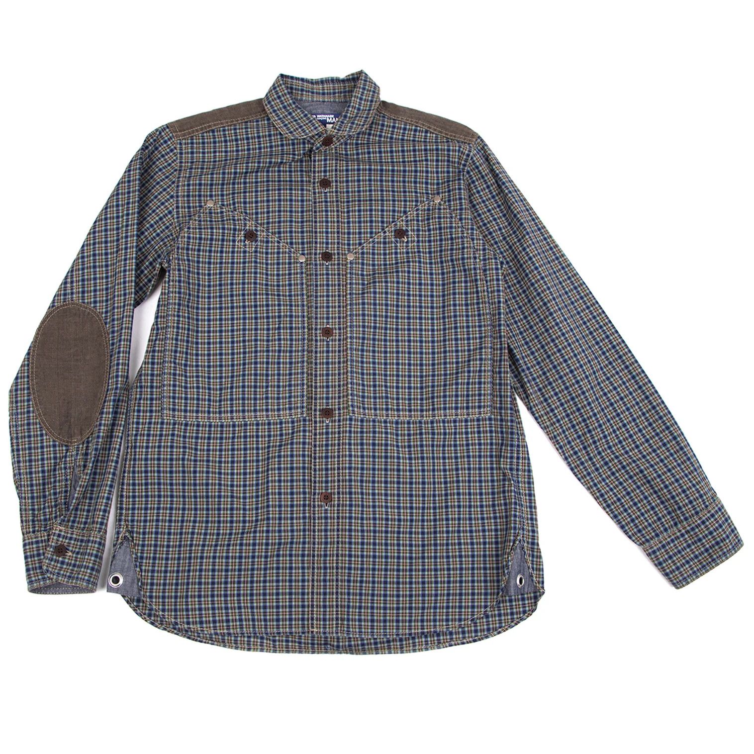 Junya Watanabe Checkered Pocket Shirt in Navy Tea Green, Size XS Size US XS / EU 42 / 0 - 1 Thumbnail