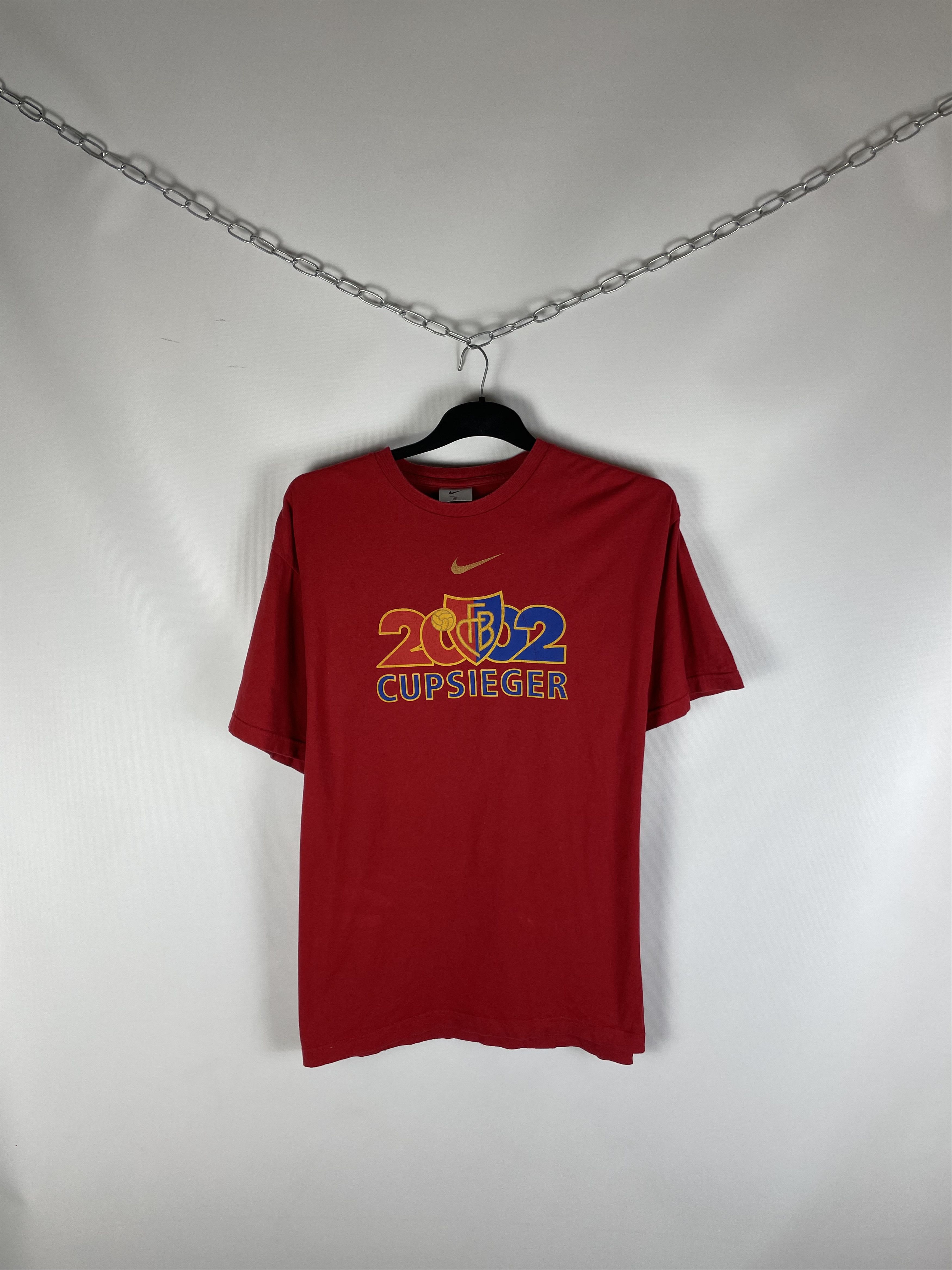 Nike Vintage Nike FC Basel 2002 T-Shirt Big Logo Soccer Size US XL / EU 56 / 4 - 1 Thumbnail