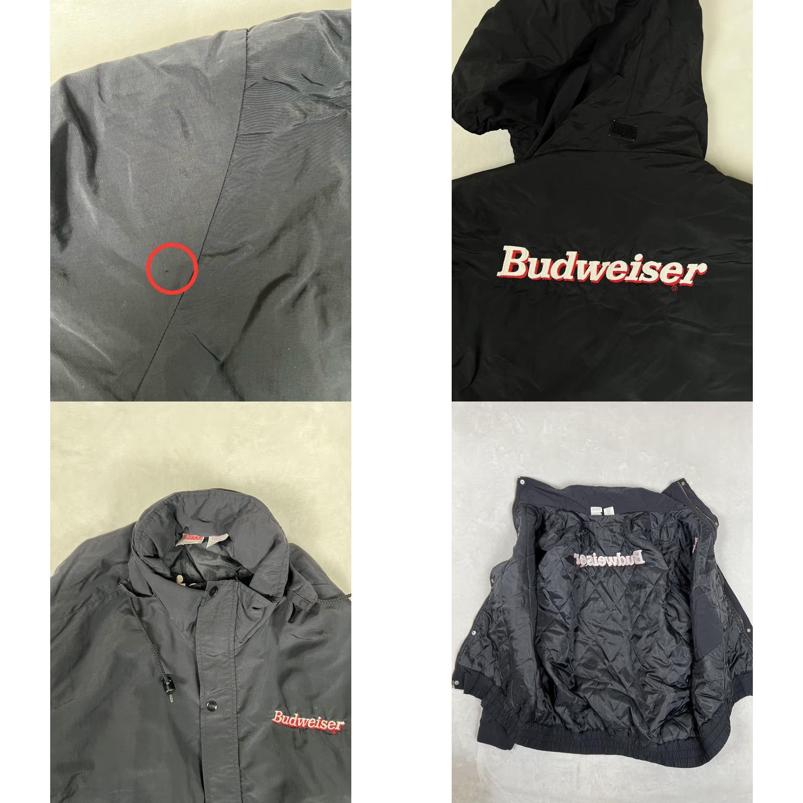 Budweiser VINTAGE Budweiser Jacket Mens 2XL Black Hooded Insulated Parka USA Made 90s Shirt? Size US XXL / EU 58 / 5 - 8 Thumbnail
