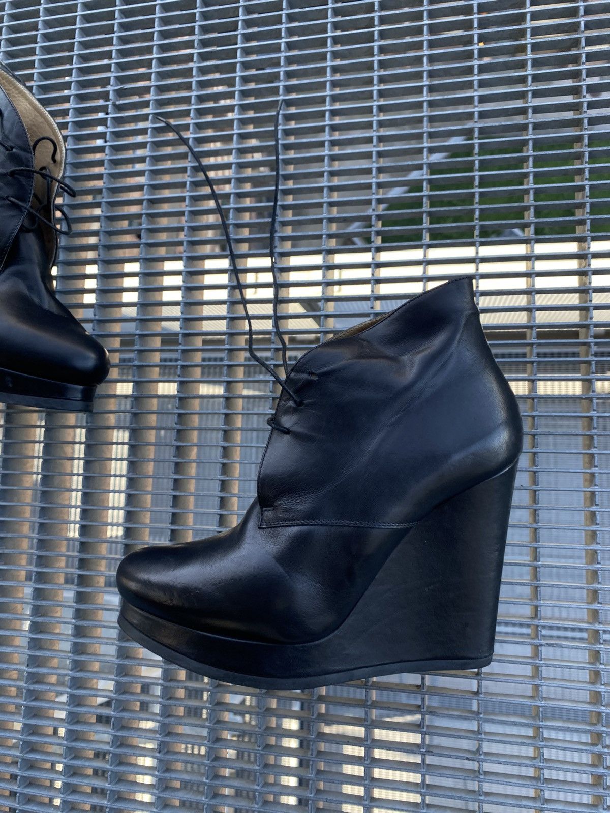Jil Sander Jil Sander Leather Ankle Platform Wedge Boots Size US 9.5 / IT 39.5 - 3 Thumbnail