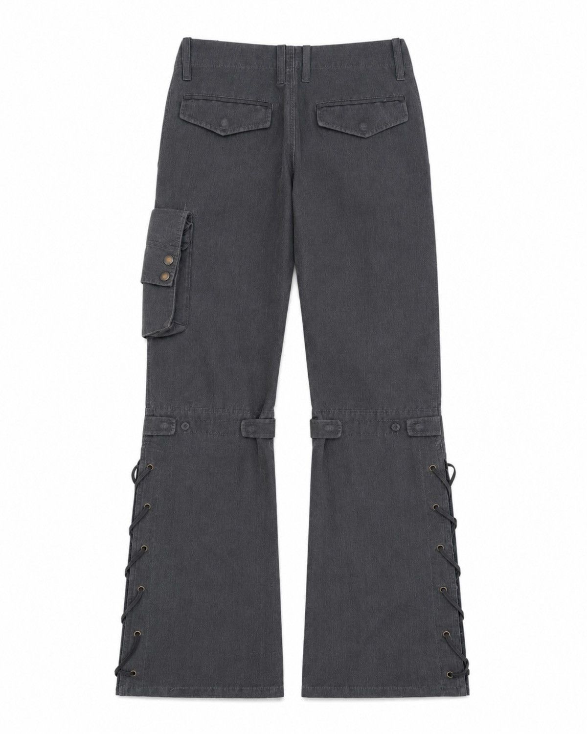 Japanese Brand TETE HOMME flared bondagel lace up cargo pants Size US 28 / EU 44 - 2 Thumbnail