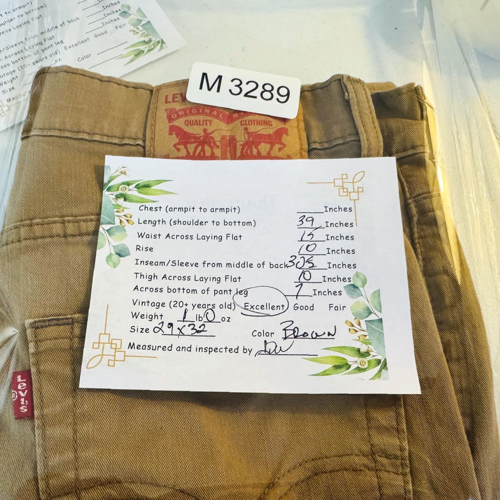Levi's Levi's 502 Jeans Mens 29x32 Brown Denim Zip Fly Mid Rise Tapered Regular Pockets Leather Patch Cowboy Logo 5-Pocket Cotton Size US 29 - 8 Thumbnail