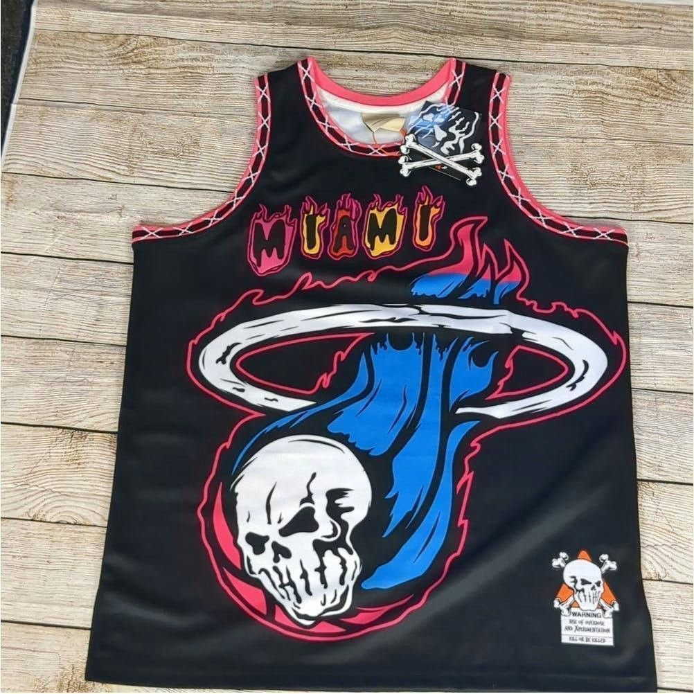 image of Brand X Draper Of South Beach Miami Basketball Jersey Sz. XL in Pink, Men's