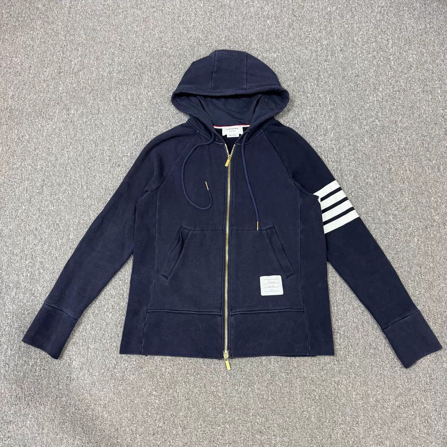 Thom Browne TB Navy Blue 4-Stripe Knit Zip-Up Jacket US4 9/10 Size S / US 4 / IT 40 - 1 Thumbnail