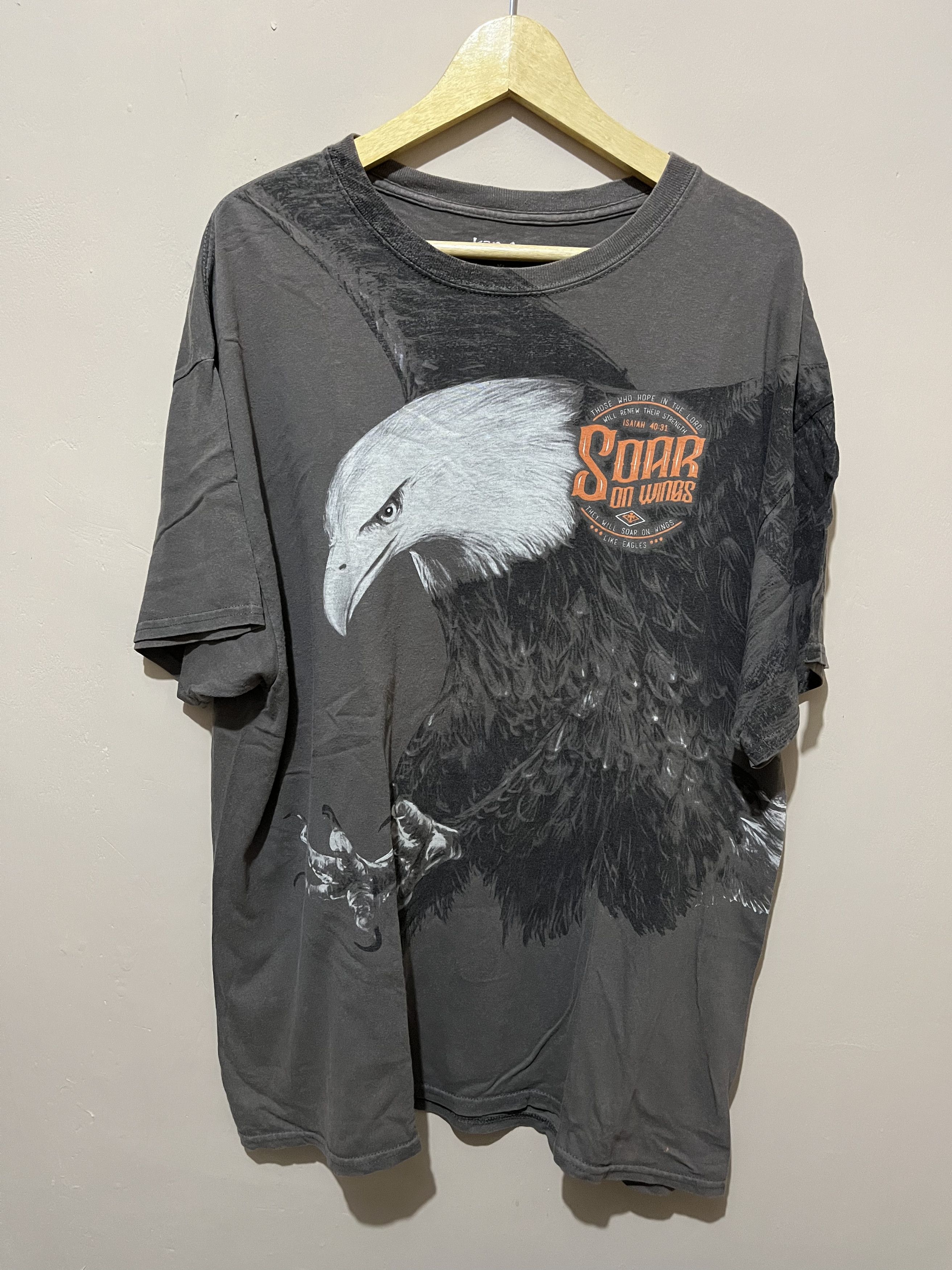 Vintage Kerusso "Soar on Wings" Eagle Graphic Tee – Isaiah 40:31 Size US XL / EU 56 / 4 - 1 Thumbnail
