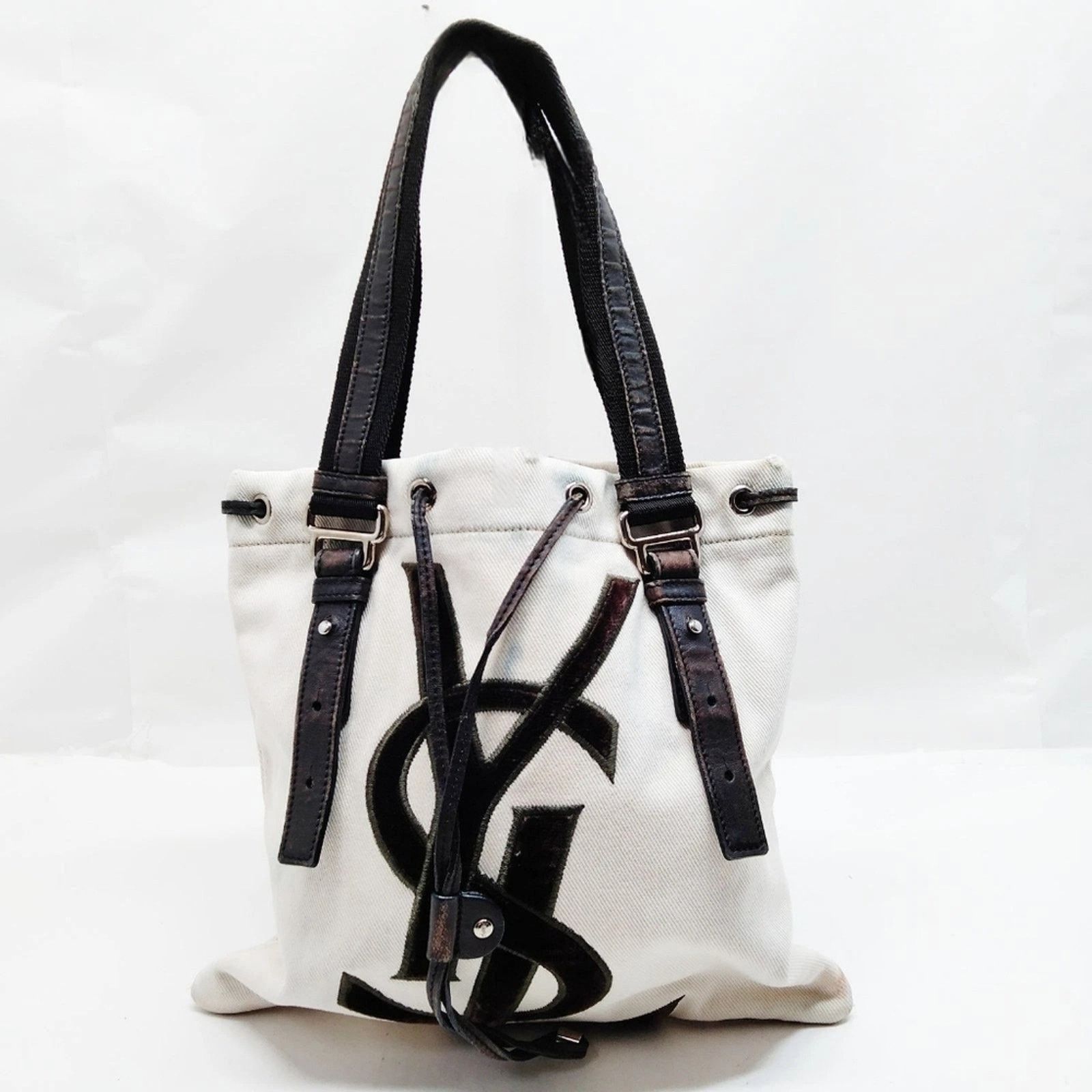 Yves Saint Laurent Yves Saint Laurent YSL Brown Cream Kahala Tote Messenger Bag Size ONE SIZE - 1 Thumbnail