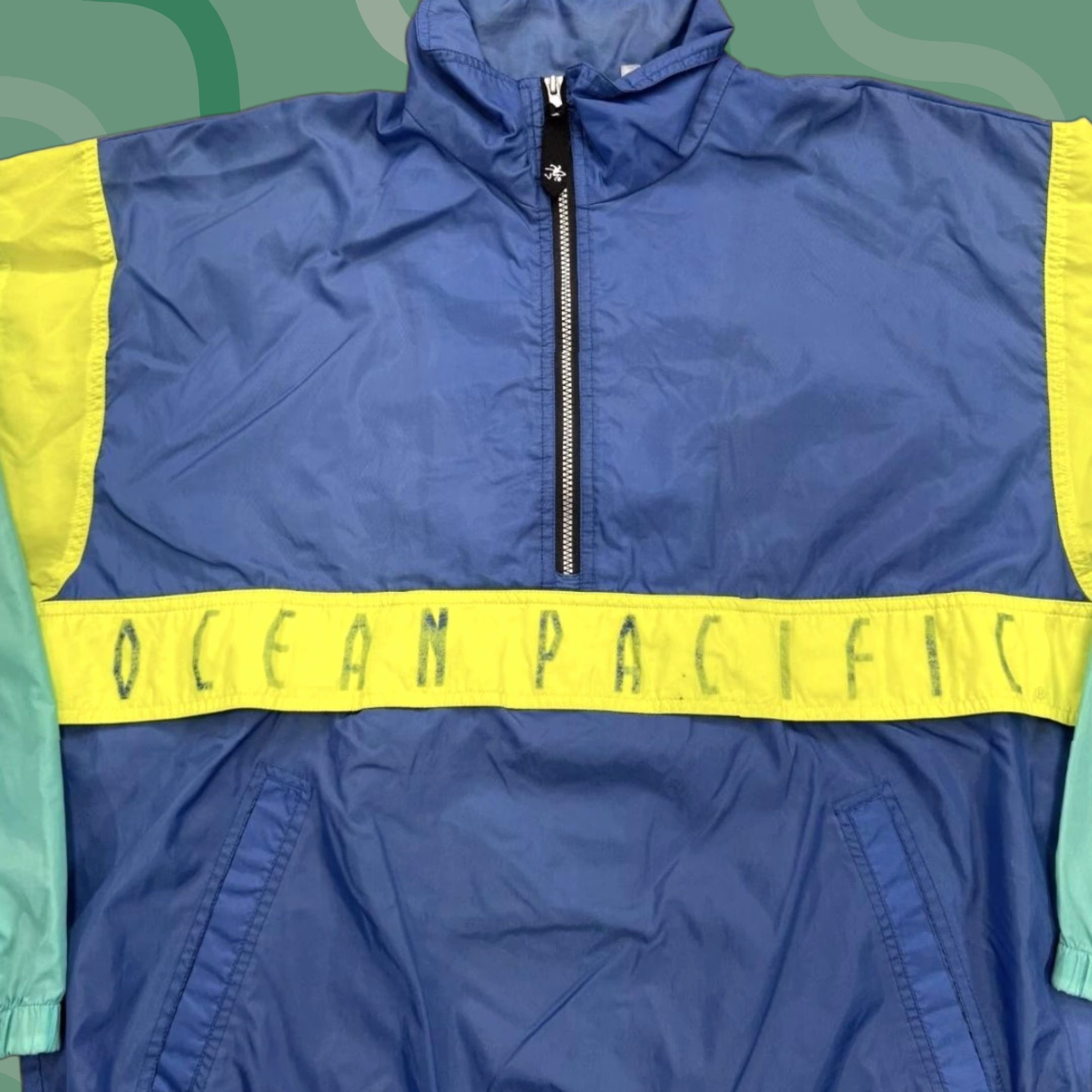 Ocean Pacific VINTAGE Ocean Pacific Jacket Mens M Blue Windbreaker 90s Surf Zip Pockets 1/4 Zip Lightweight Nylon Solid Logo Retro 80s Mens Size US M / EU 48-50 / 2 - 1 Thumbnail