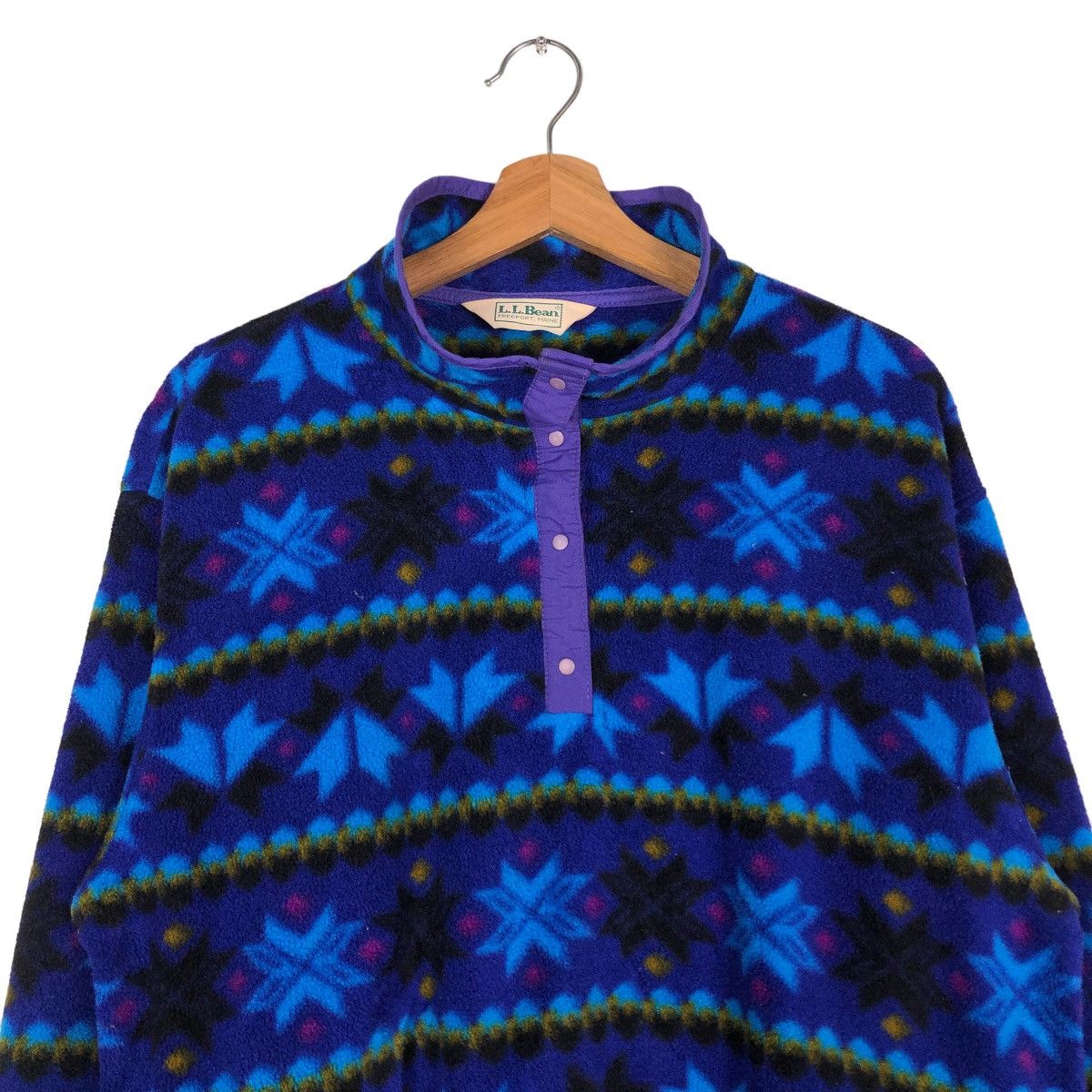 Japanese Brand 🔥Vintage Fleece Jacket L.L.Bean Navajo Aztec Native Design Size US M / EU 48-50 / 2 - 3 Thumbnail