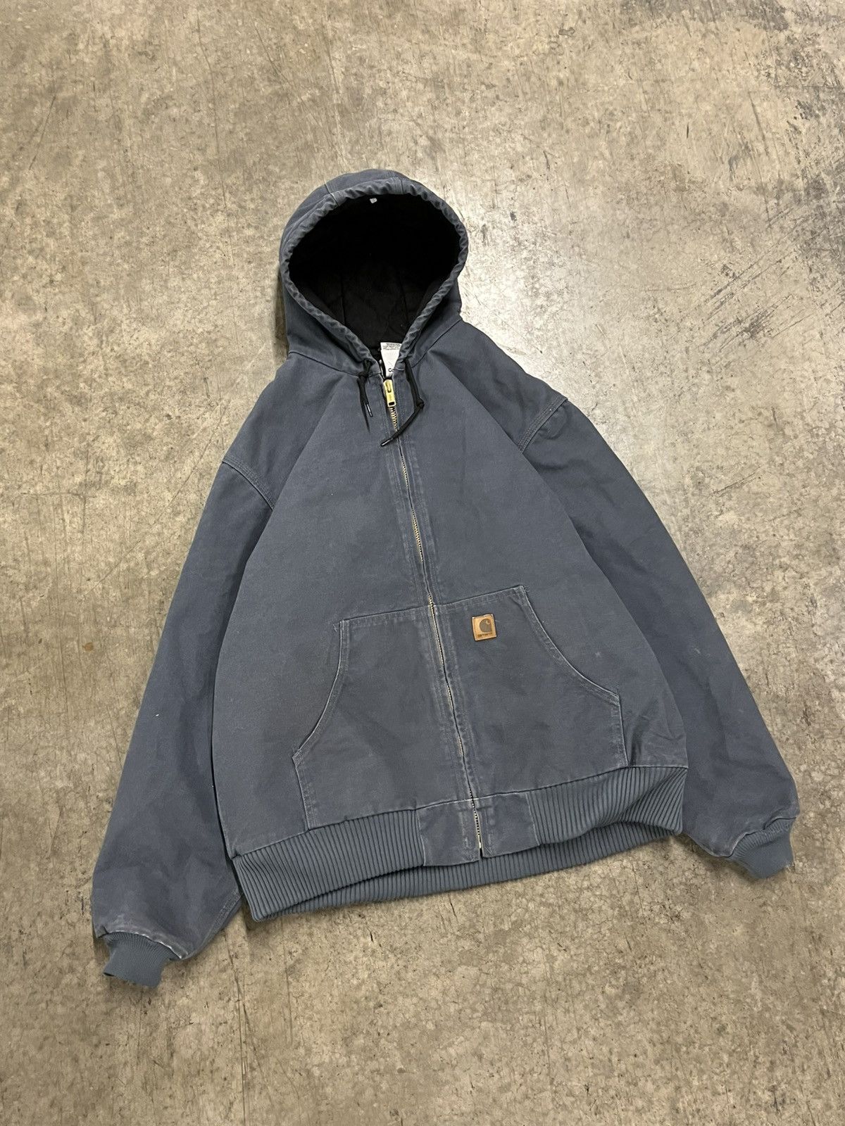Carhartt × Vintage Carhartt vintage hooded grey/blue jacket hype rare workwear Size US XL / EU 56 / 4 - 4 Thumbnail