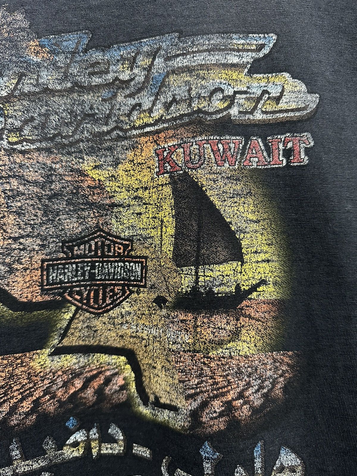 Harley Davidson Vintage Harley Davidson Arabic Distressed Boxy Tee Size US M / EU 48-50 / 2 - 13 Thumbnail