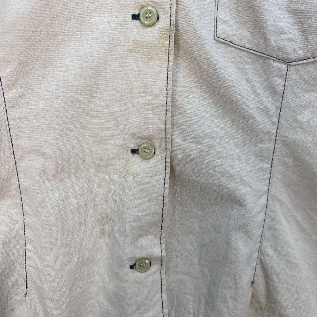 Hysteric Glamour 💥 sleeveless khaki button-down shirt from the Japanese brand Size S / US 4 / IT 40 - 7 Thumbnail