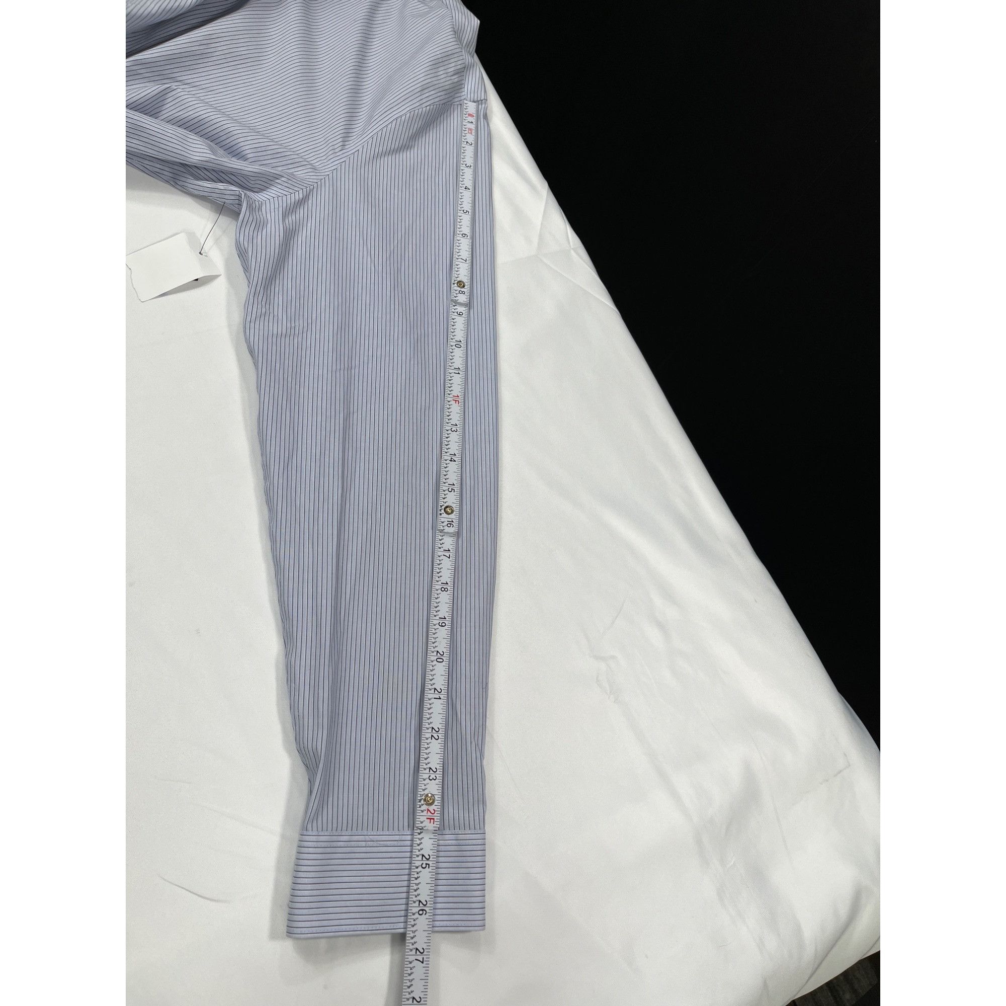 Calvin Klein Calvin Klein SKU 7655 Mens Light blue Striped Dress Shirt Si Size US XL / EU 56 / 4 - 7 Thumbnail