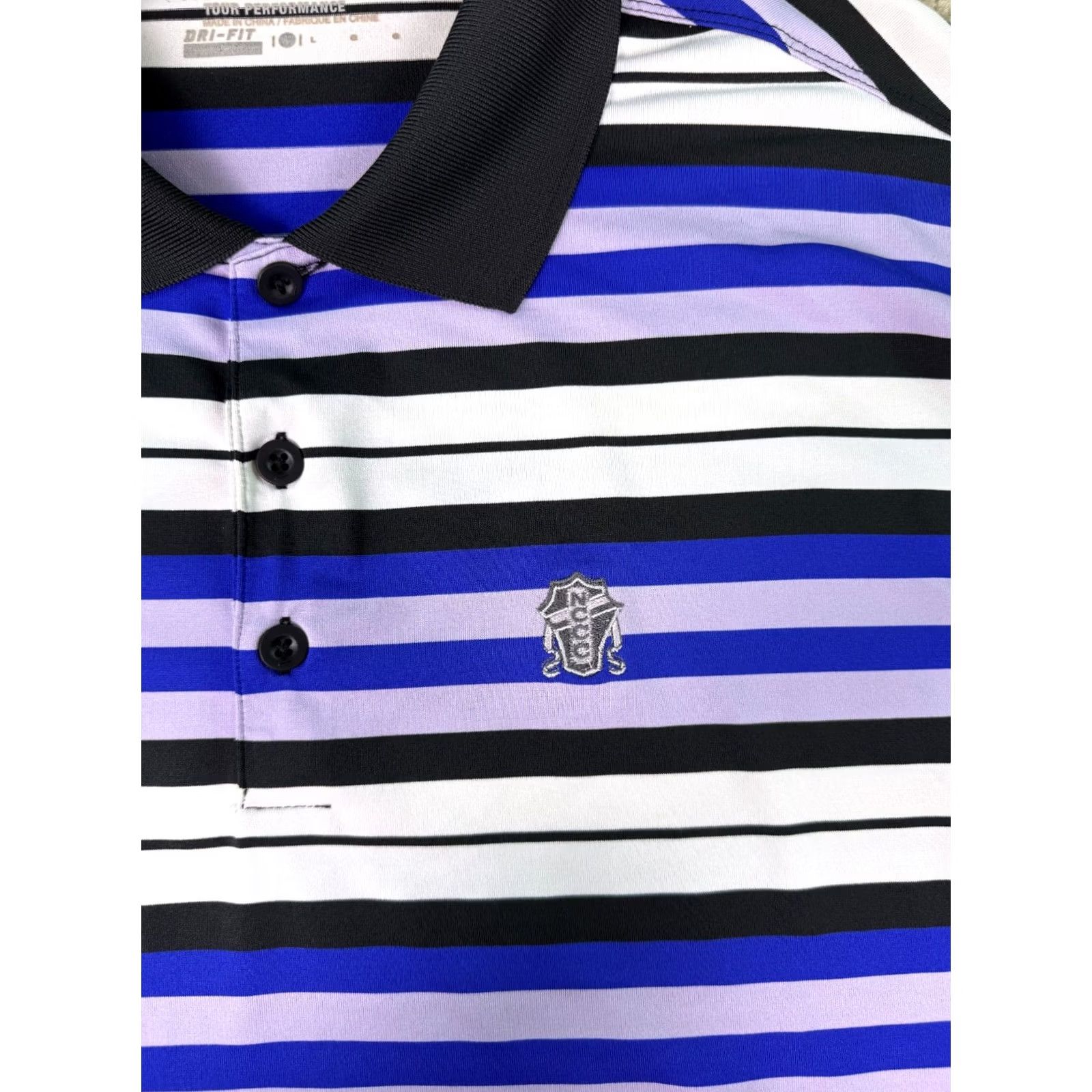 Nike Nike Golf Polo Shirt Shirt Golf Nike Tour Performance Dri-Fit Multicolor Stripe L Large Mens Holiday? Size US L / EU 52-54 / 3 - 4 Thumbnail