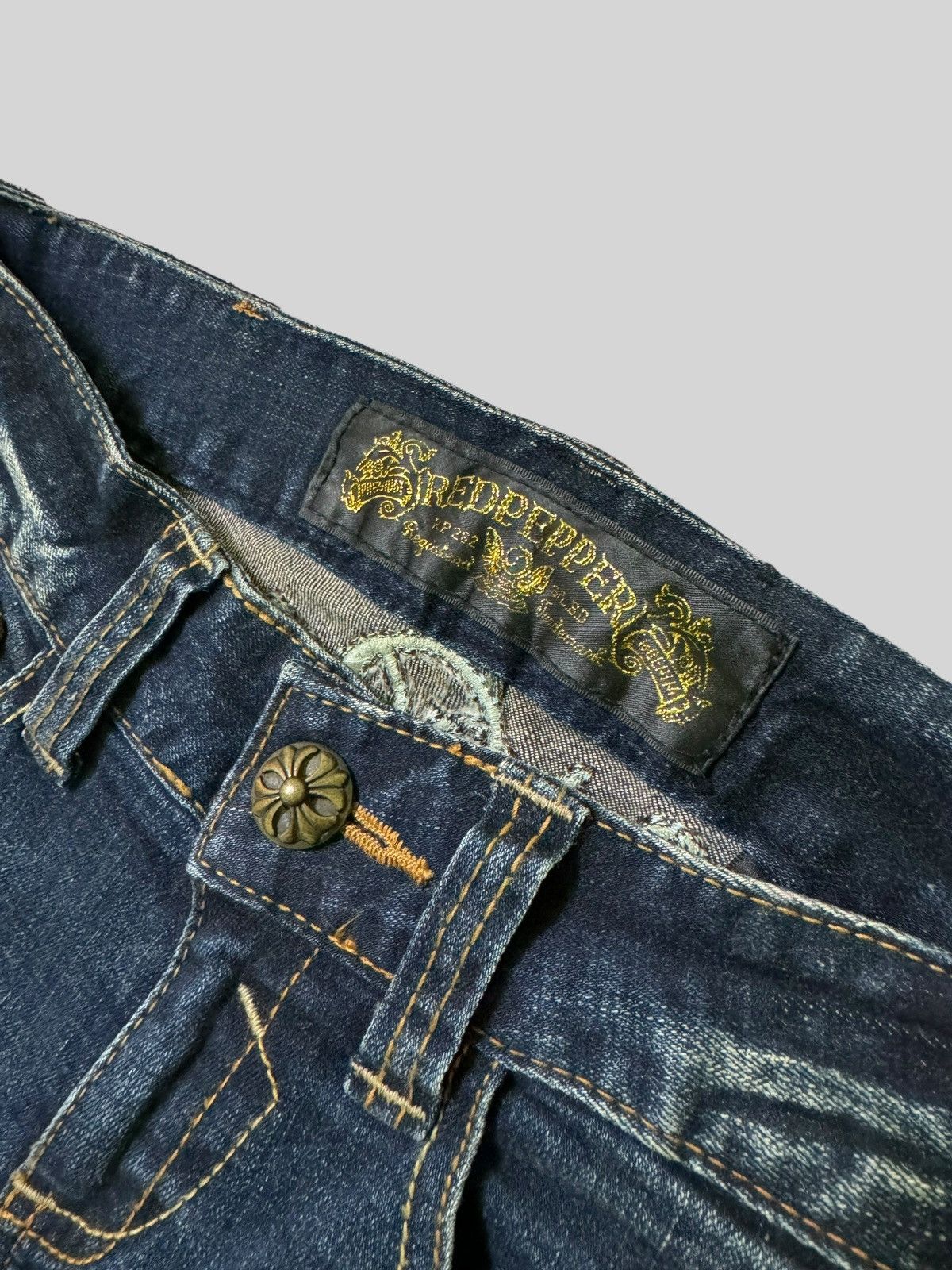 Hysteric Glamour × Japanese Brand Skinny REDPEPPER Cross Embroidery Junya Watanabe Denim Size US 27 - 8 Thumbnail