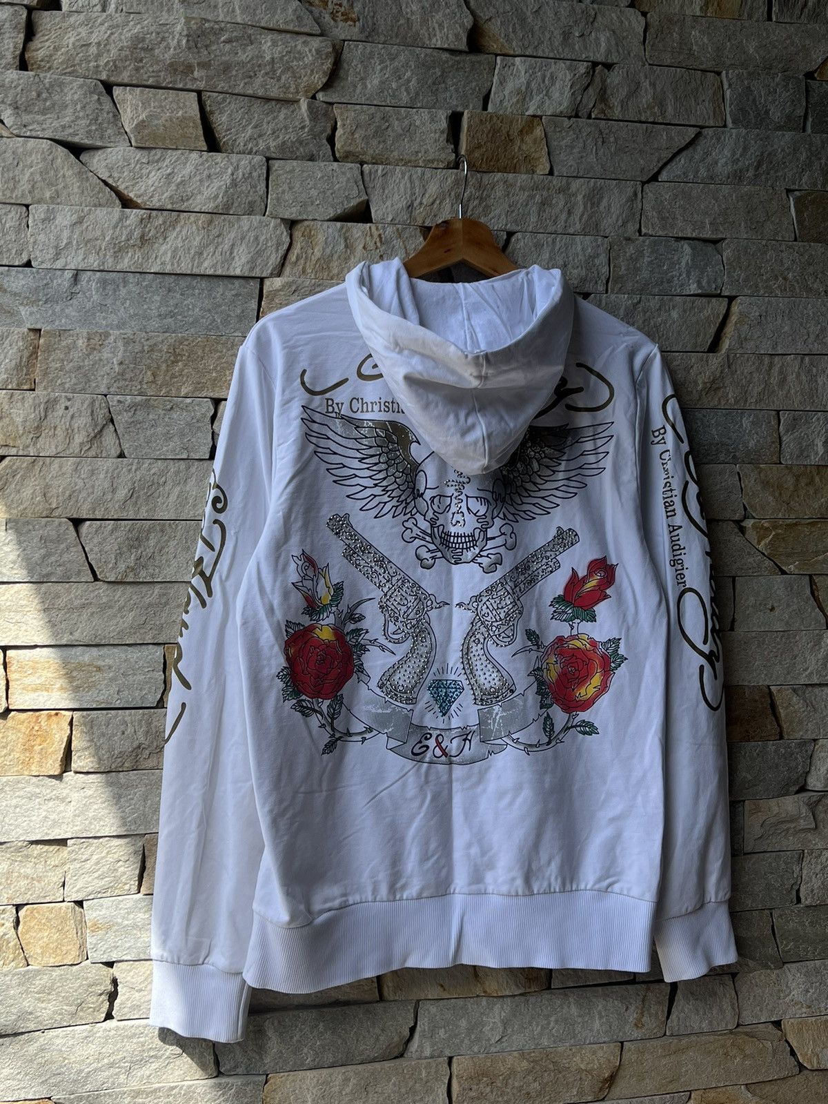 Christian Audigier Christian Audigier Vintage Big Logo Ed Hardy Style ZipHoodie Size US XL / EU 56 / 4 - 6 Thumbnail
