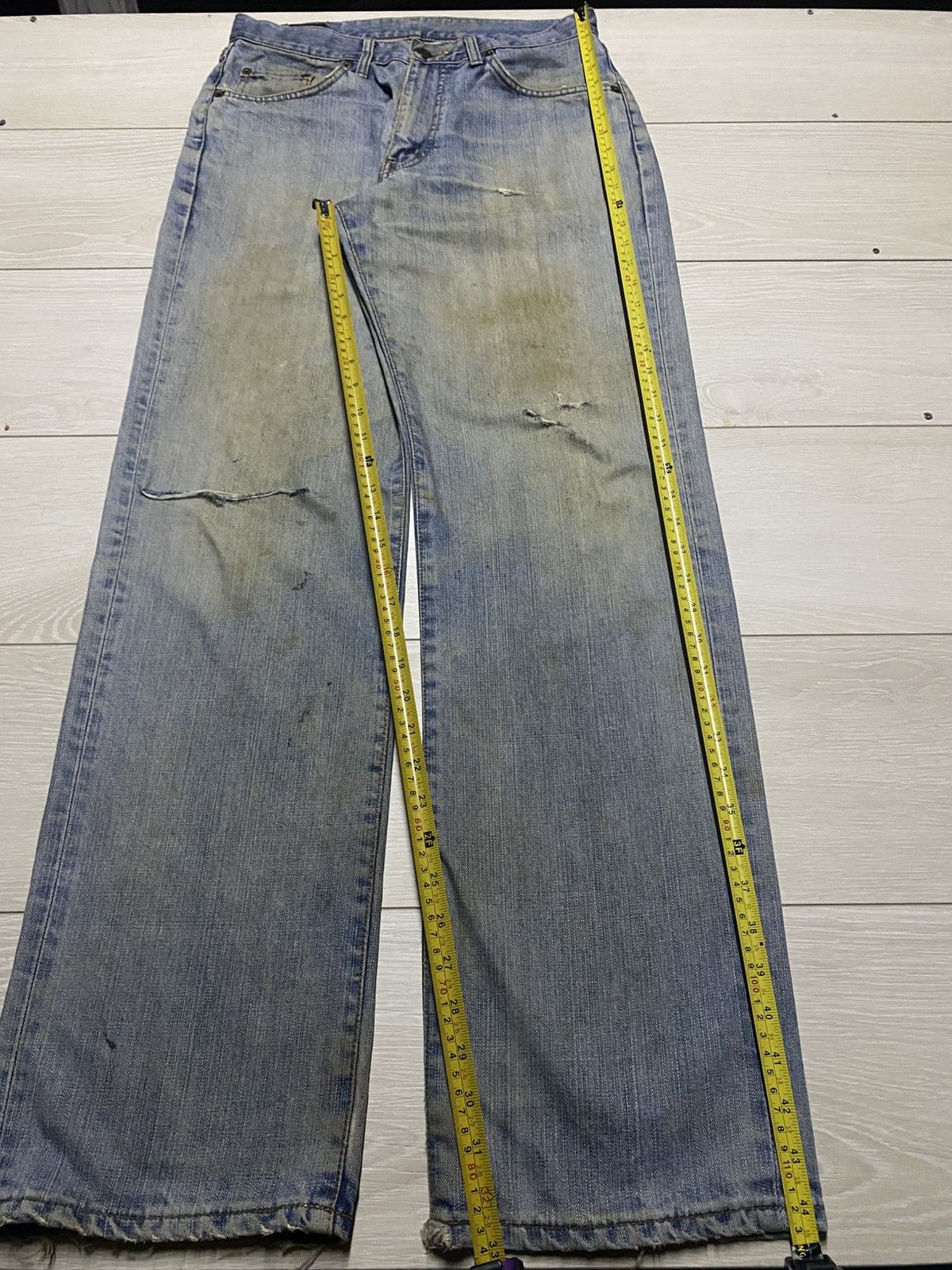 Edwin Vintage Edwin 503z Crazy Mud wash Distressed Baggy Jeans Size US 31 - 15 Thumbnail