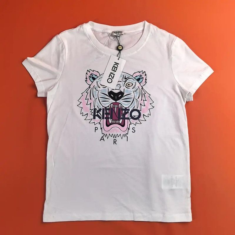 Kenzo KENZO Summer White Cotton Graphic Tee 0089 Size S / US 4 / IT 40 - 1 Thumbnail