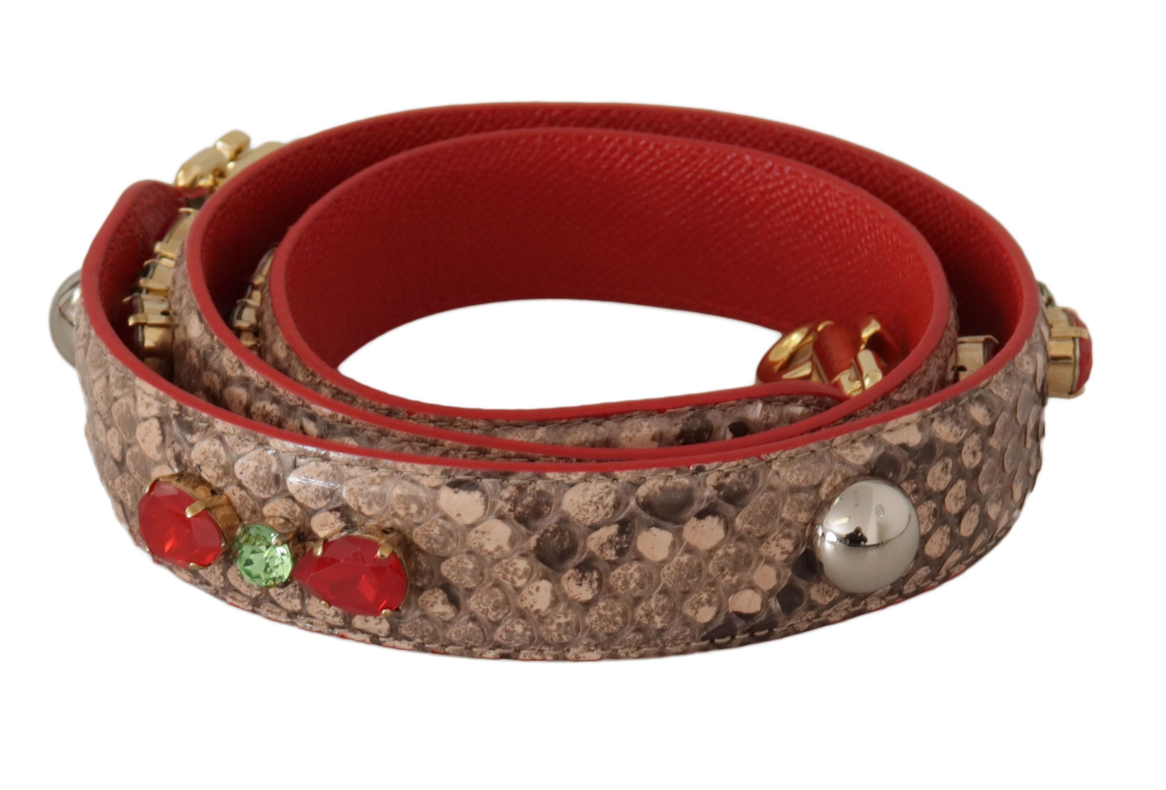 Dolce & Gabbana Chic Brown Python Leather Bag Women's Strap Size ONE SIZE - 1 Thumbnail
