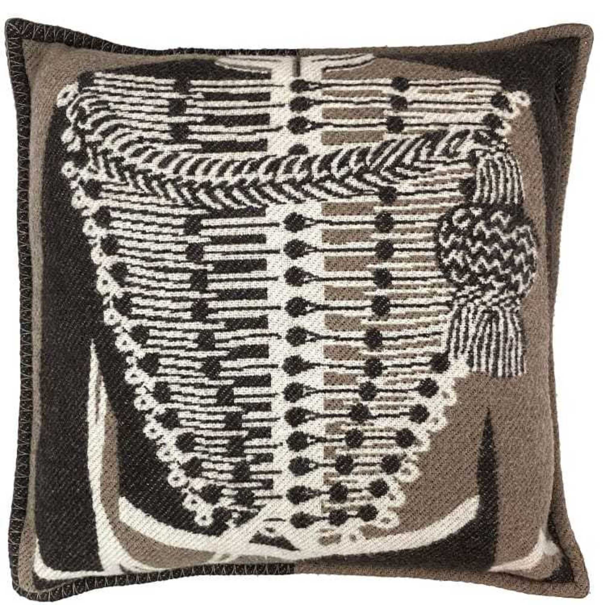image of Hermes Cushion Brown Beige Wool Cashmere Hermes Cover Square 50Cm Miscellaneous Natural Living Rela