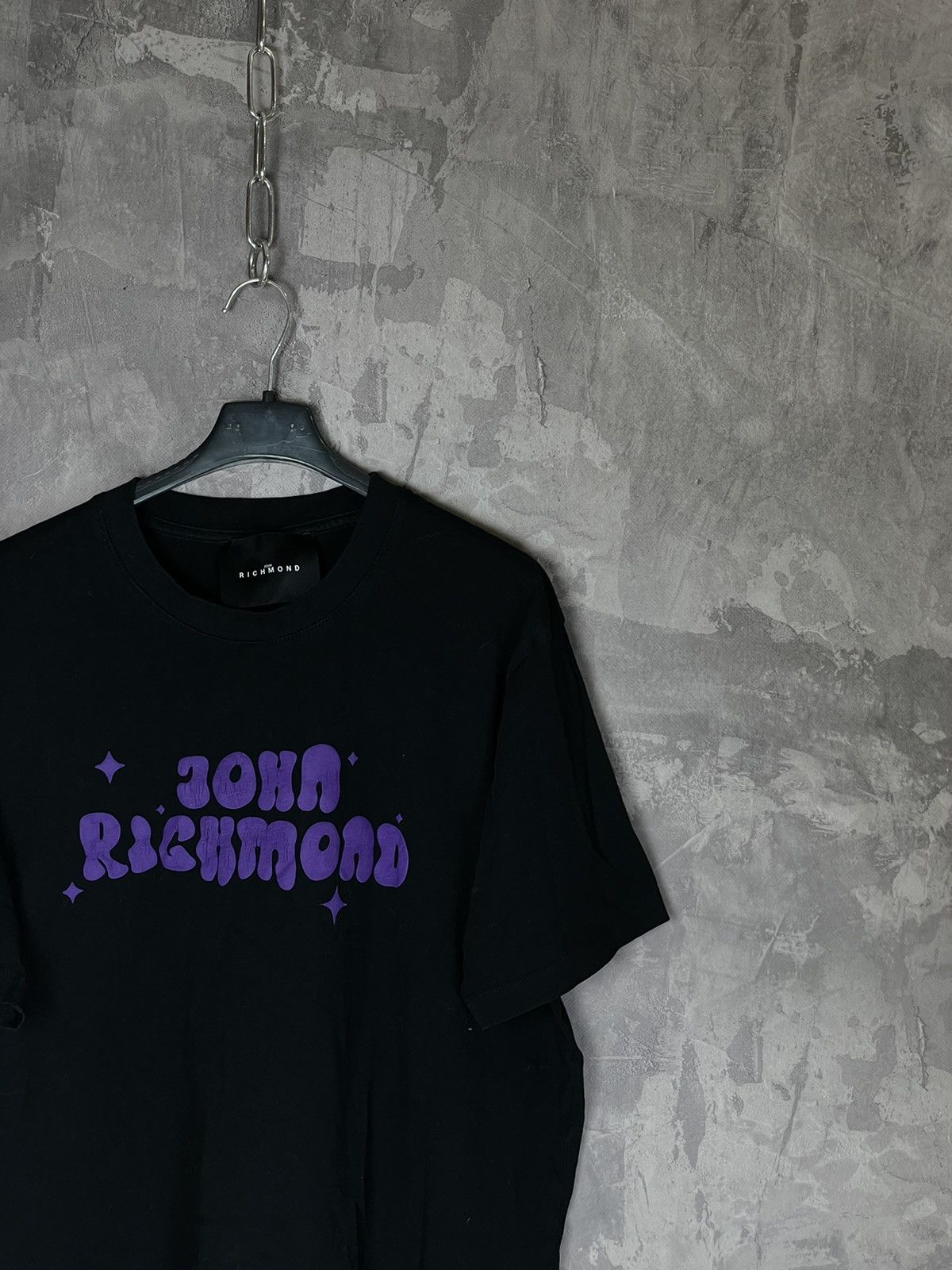 Designer × John Richmond John Richmond Streetwear Big Logo Black T shirt Size US XL / EU 56 / 4 - 3 Thumbnail