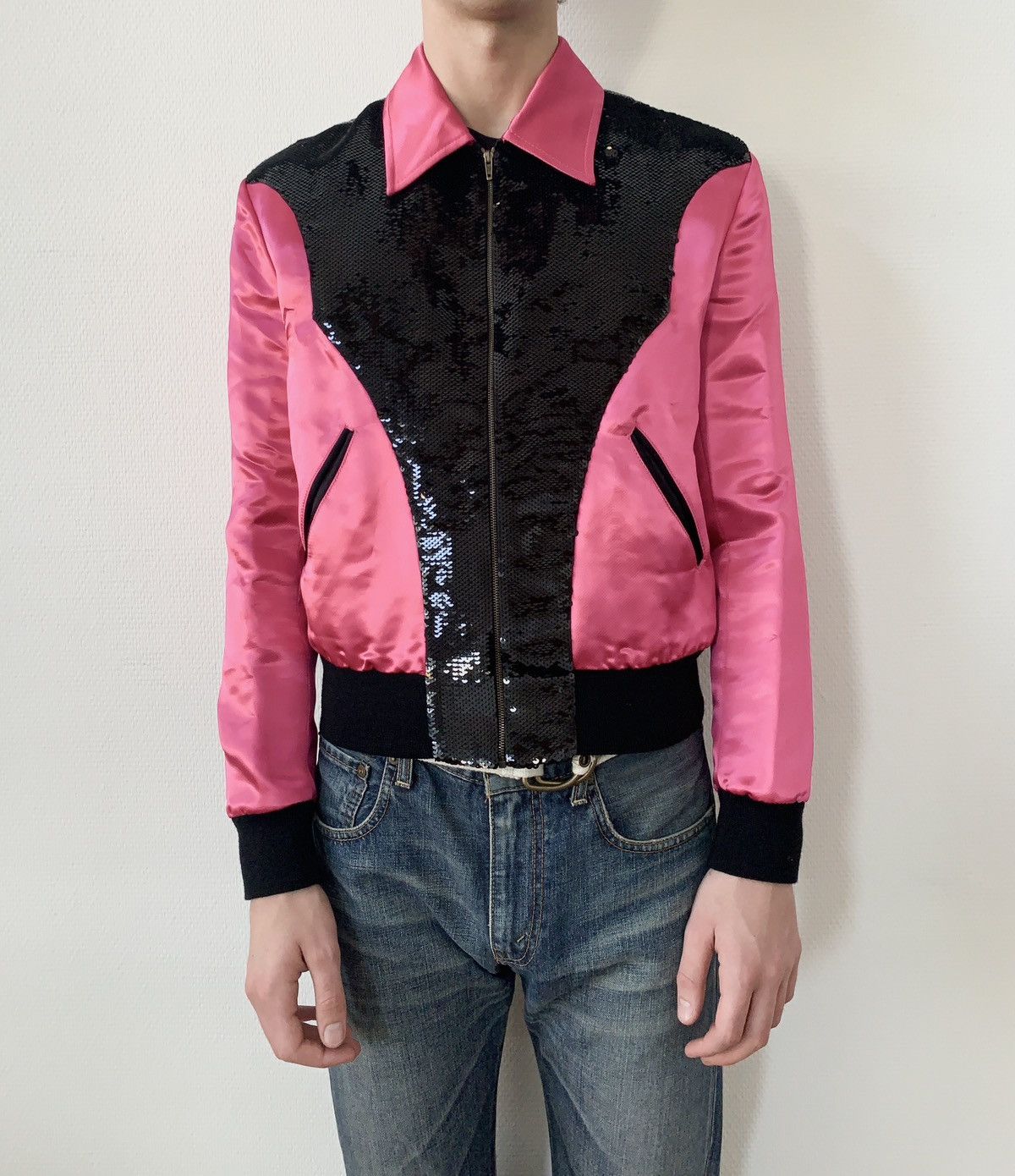 Hedi Slimane × Saint Laurent Paris FW2016 1/1 Sample Sequin Jacket – Pink Size US S / EU 44-46 / 1 - 10 Thumbnail