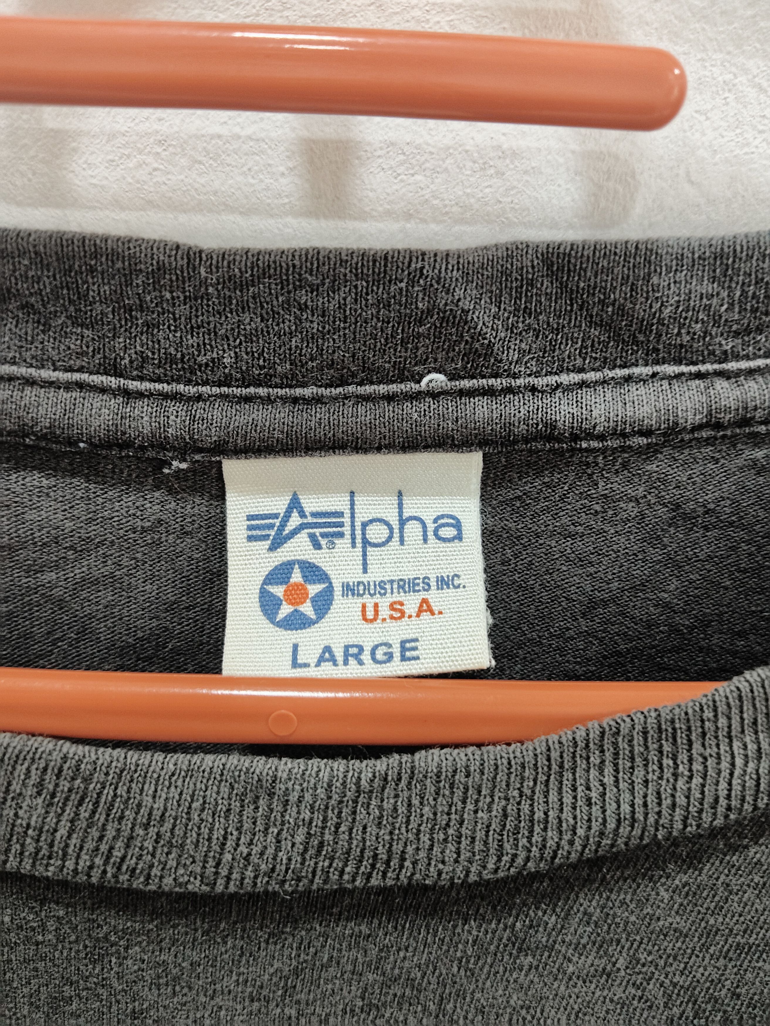 Alpha Industries × Vintage Vintage Alpha Industries Big Logo Long Sleeve Tshirt Size US L / EU 52-54 / 3 - 3 Thumbnail