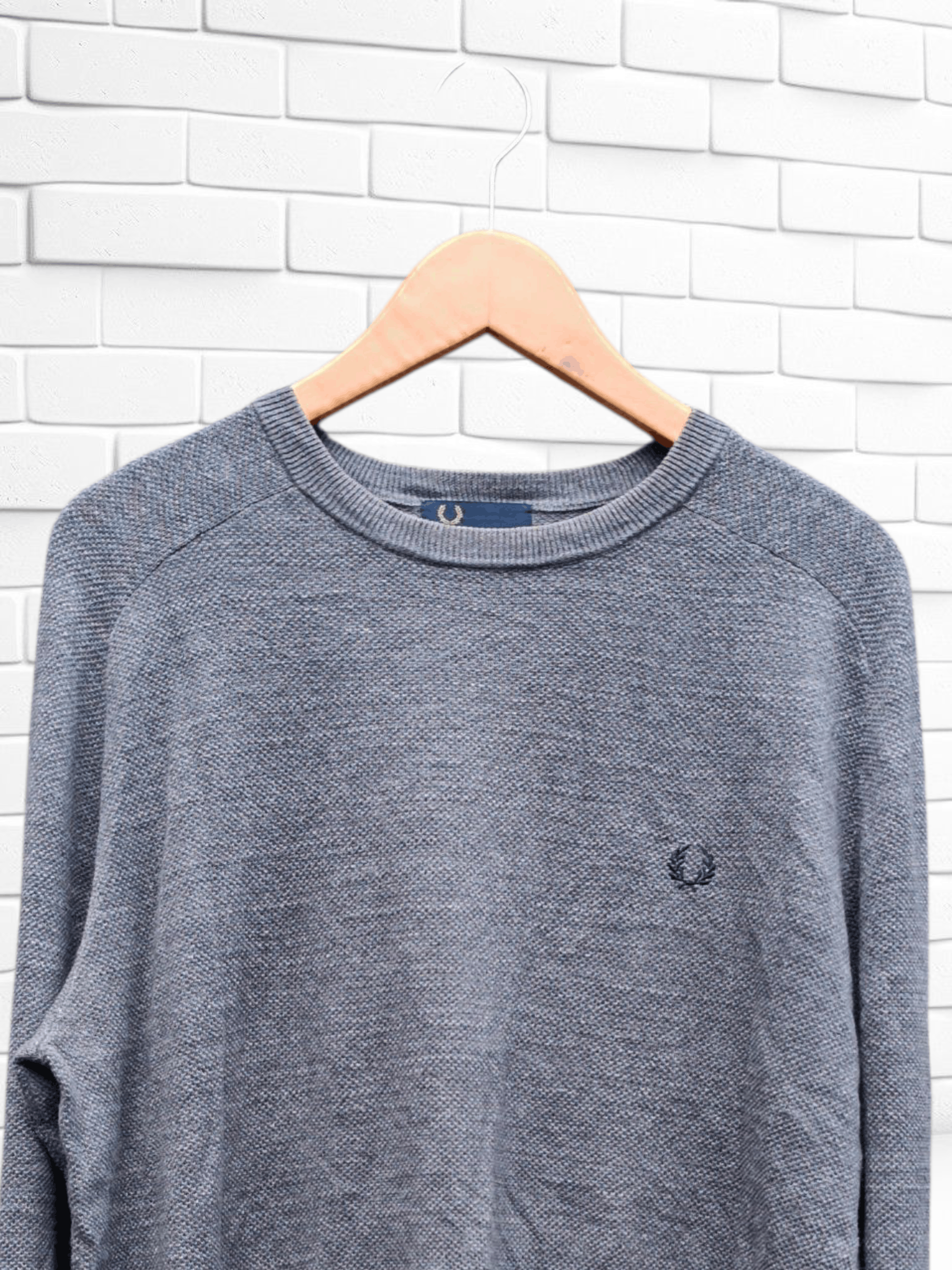 Fred Perry Fred Perry Casual Knit Crewneck Sweater Gray Size US L / EU 52-54 / 3 - 3 Thumbnail