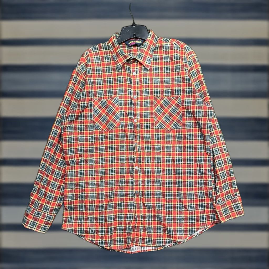 Alife VINTAGE Life Trends Red Plaid Flannel Shirt Mens XL Button-Up 100% Cotton Outdoor Workwear 80s Pockets Size US XL / EU 56 / 4 - 1 Thumbnail