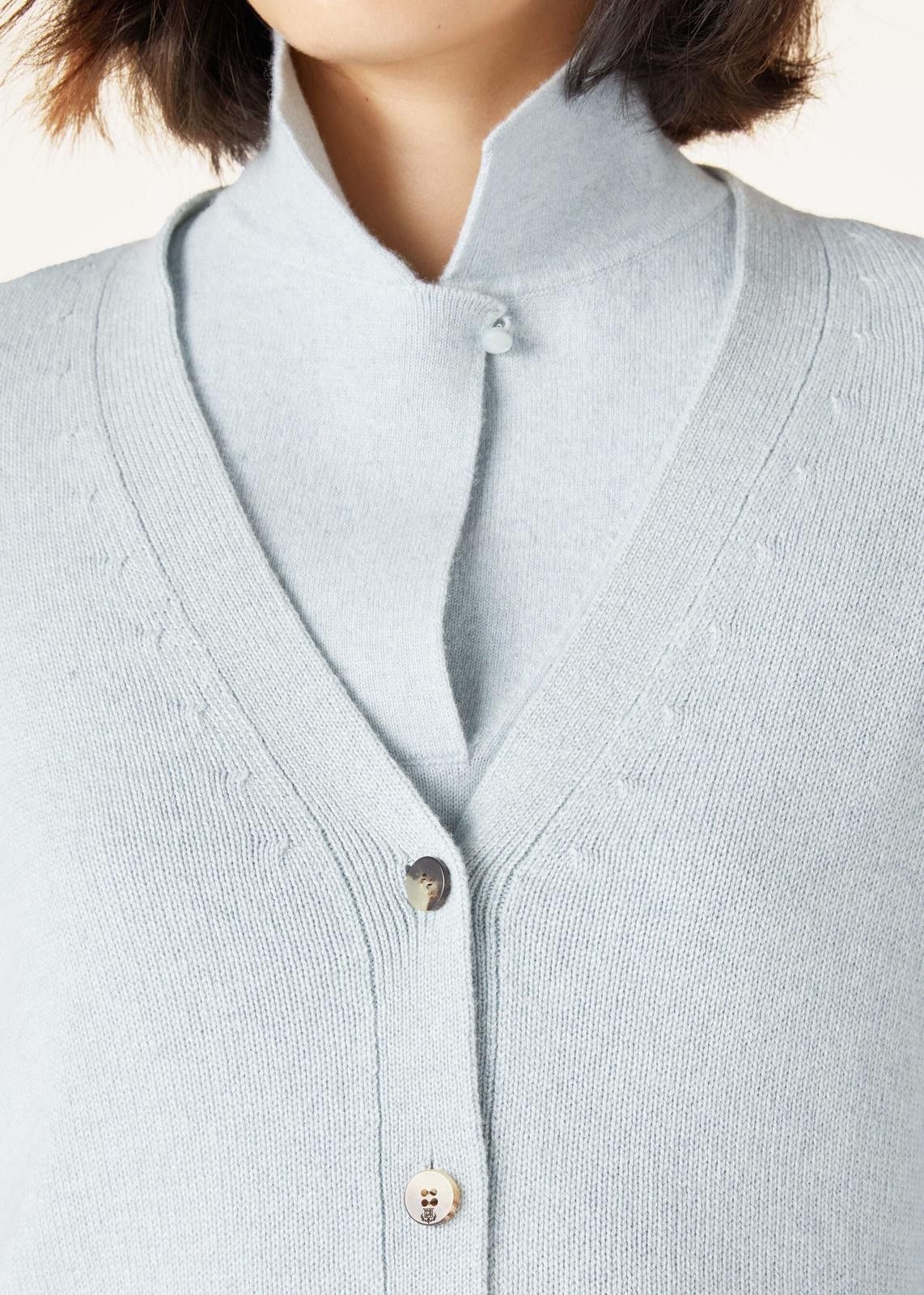 Loro Piana o1srvl11e0125 FAO1998 Parksville Cardigan in Light Blue Size L / US 10 / IT 46 - 2 Thumbnail
