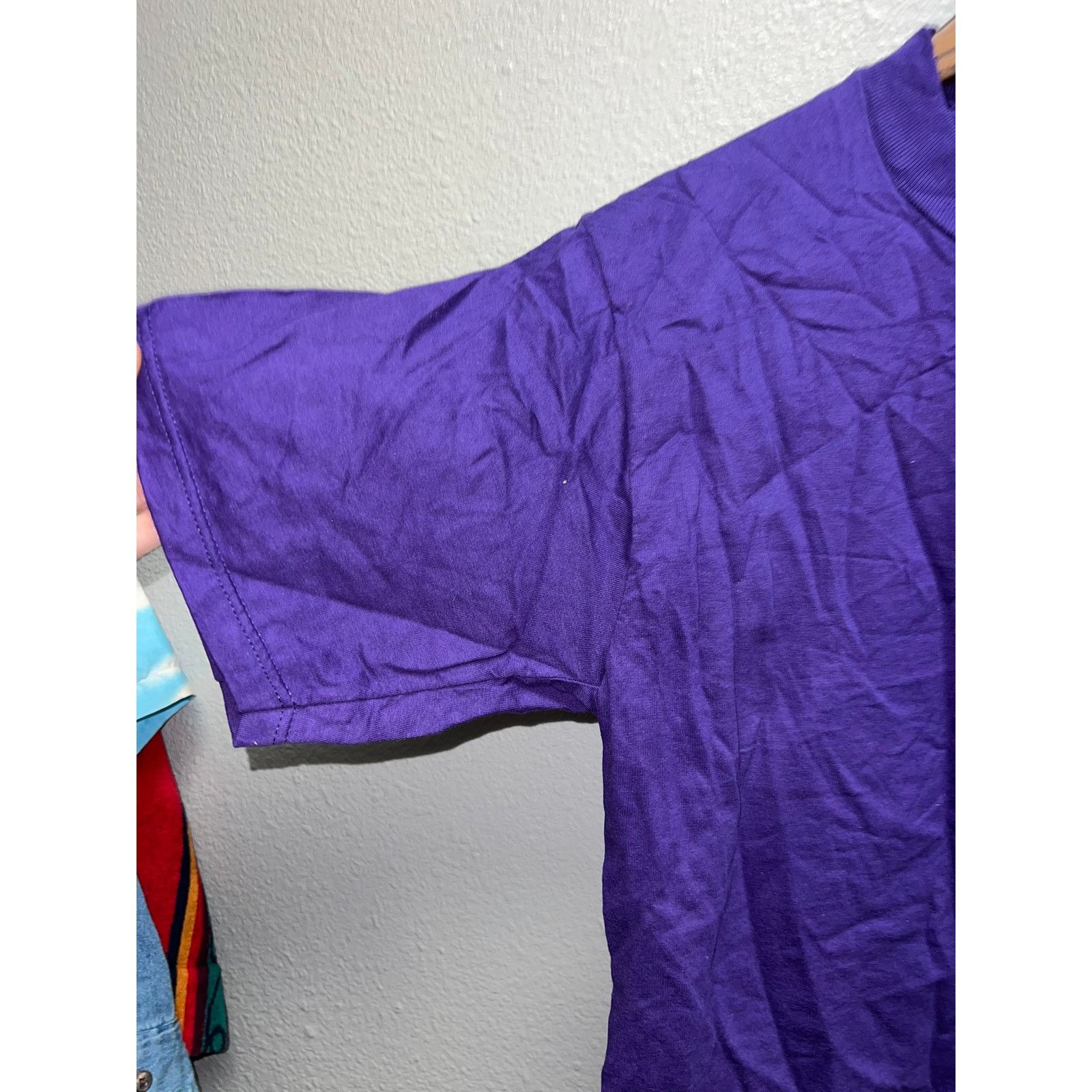 Jerzees 90s Vintage Jerzees 100% Combed Cotton Purple Blank Shirt M Size US M / EU 48-50 / 2 - 3 Thumbnail