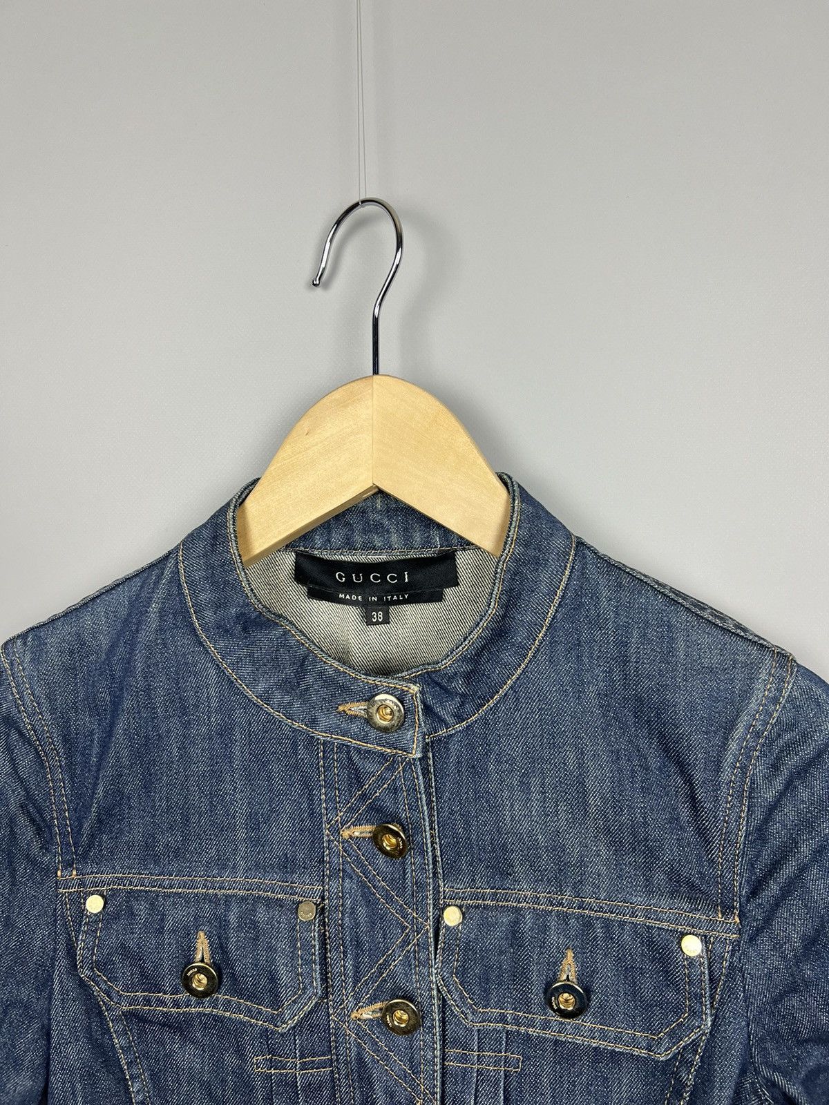 Gucci Rare Vintage Gucci Tomford Era Denim Jacket short sleeve Size XS / US 0-2 / IT 36-38 - 2 Thumbnail