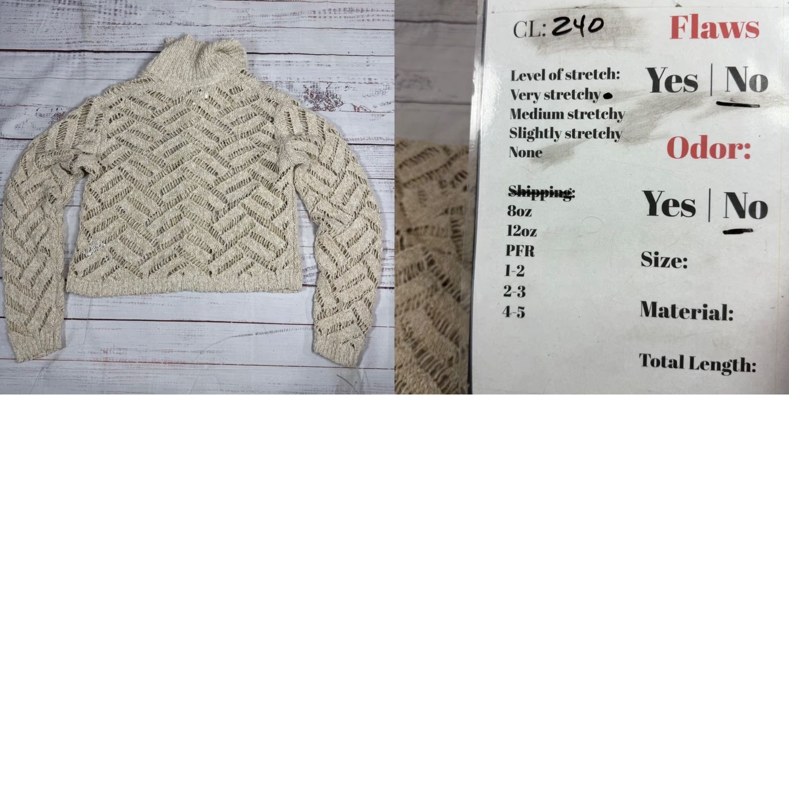 Vintage Cleo + Wolf Cardigan XS Beige Open-Knit Collared Cropped Waist Womens Sweater Size XS / US 0-2 / IT 36-38 - 8 Thumbnail